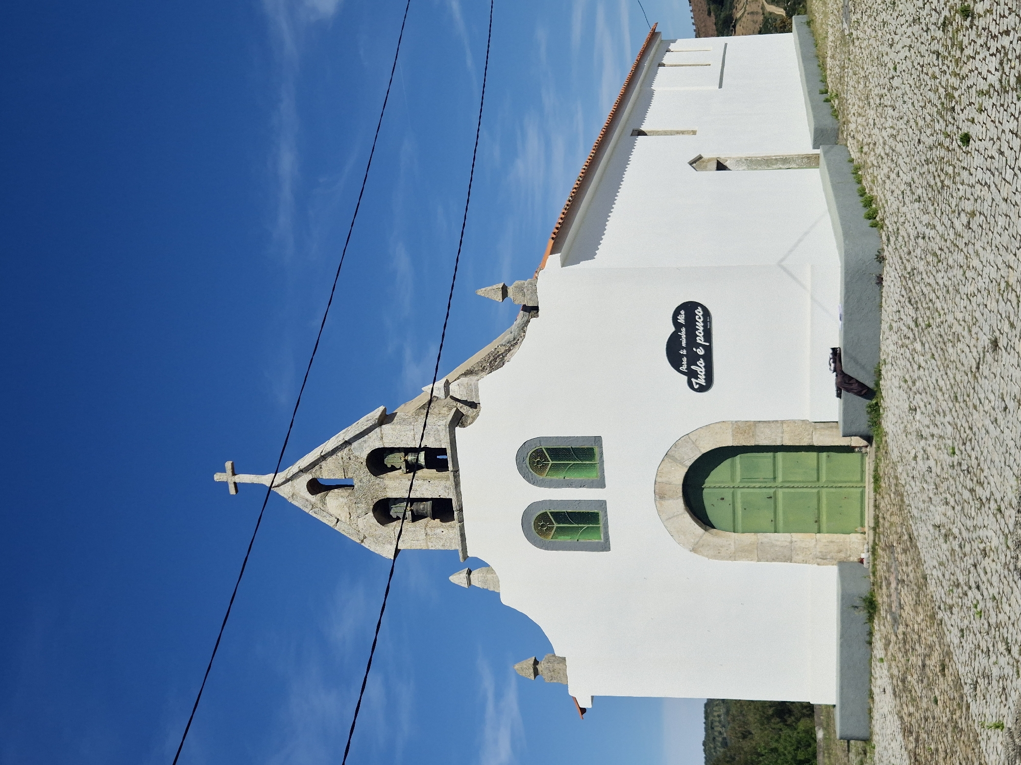 Sunny afternoon captures chapel and landscapes in Mirandela Portugal