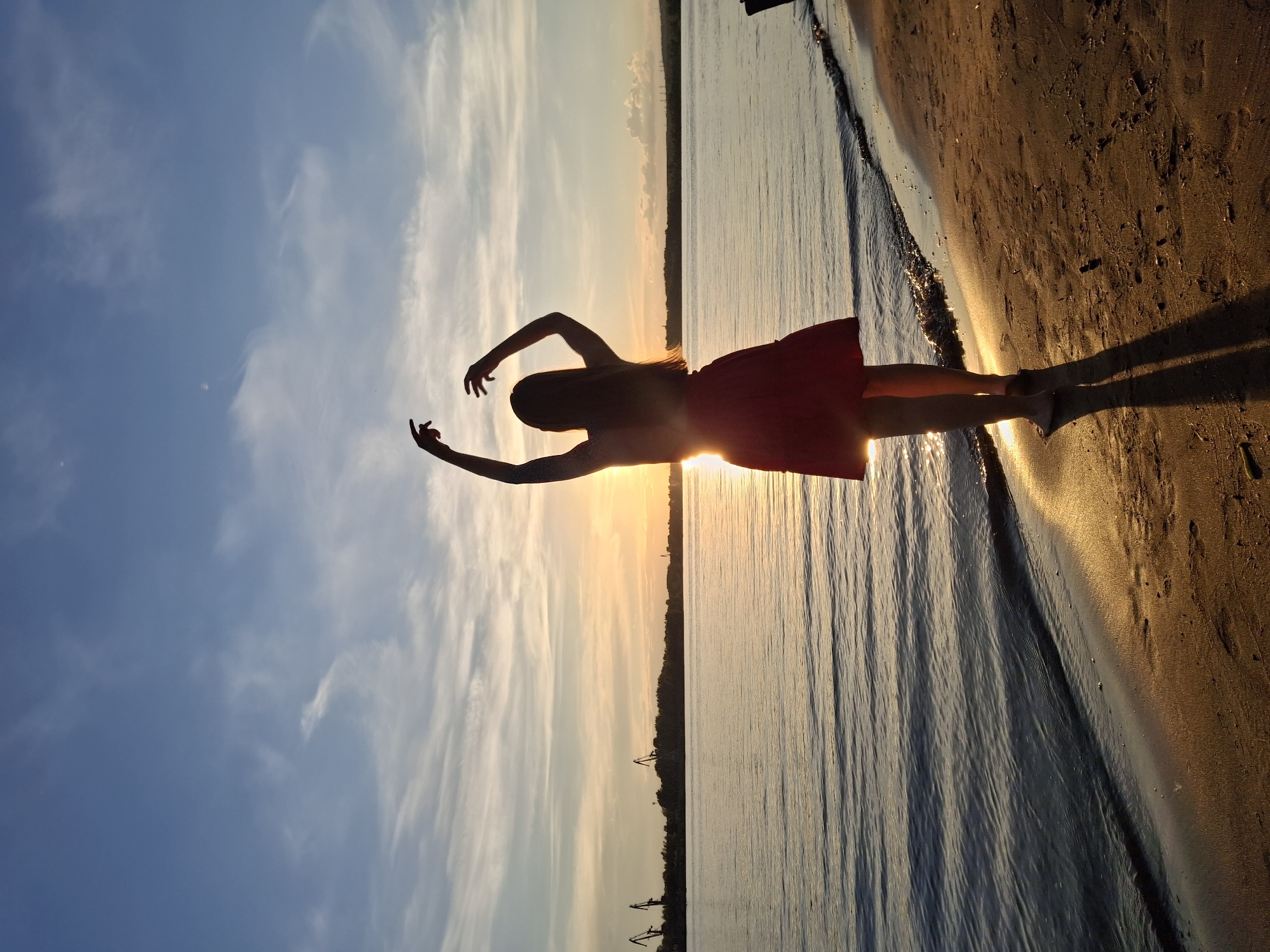 Golden hour on the Kama River shore in Chaikovsky