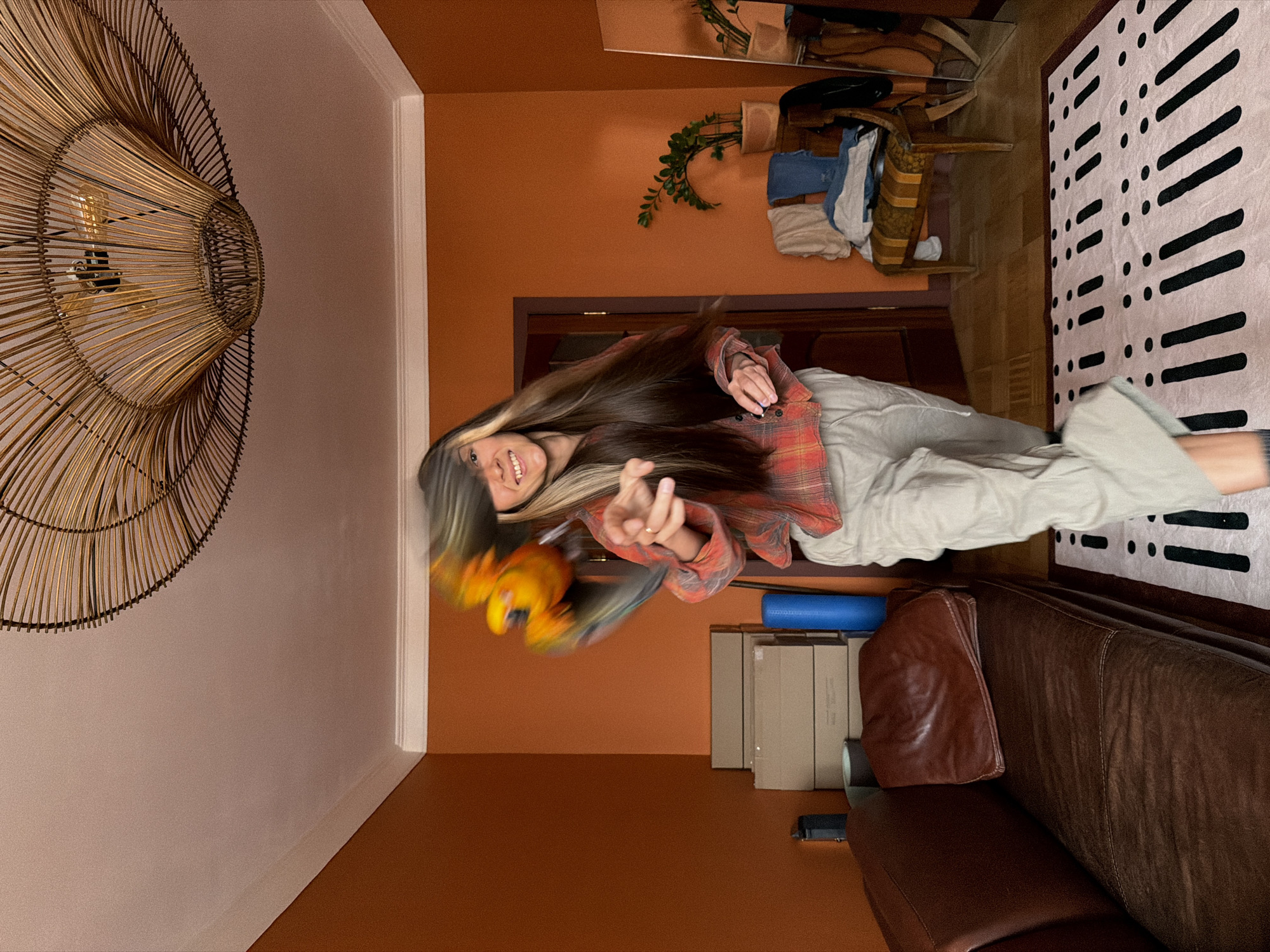 Interior scene with woman documented in Khimki room