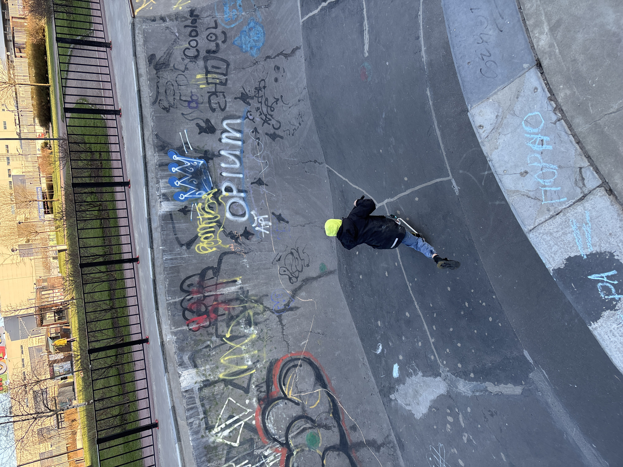 Concrete skatepark bowl documented in Kudrovo, Russia