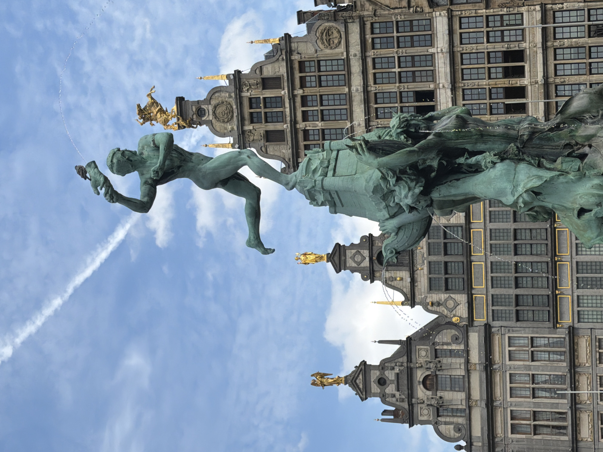 Antwerp's Grote Markt: Brabo Fountain and City Hall up close