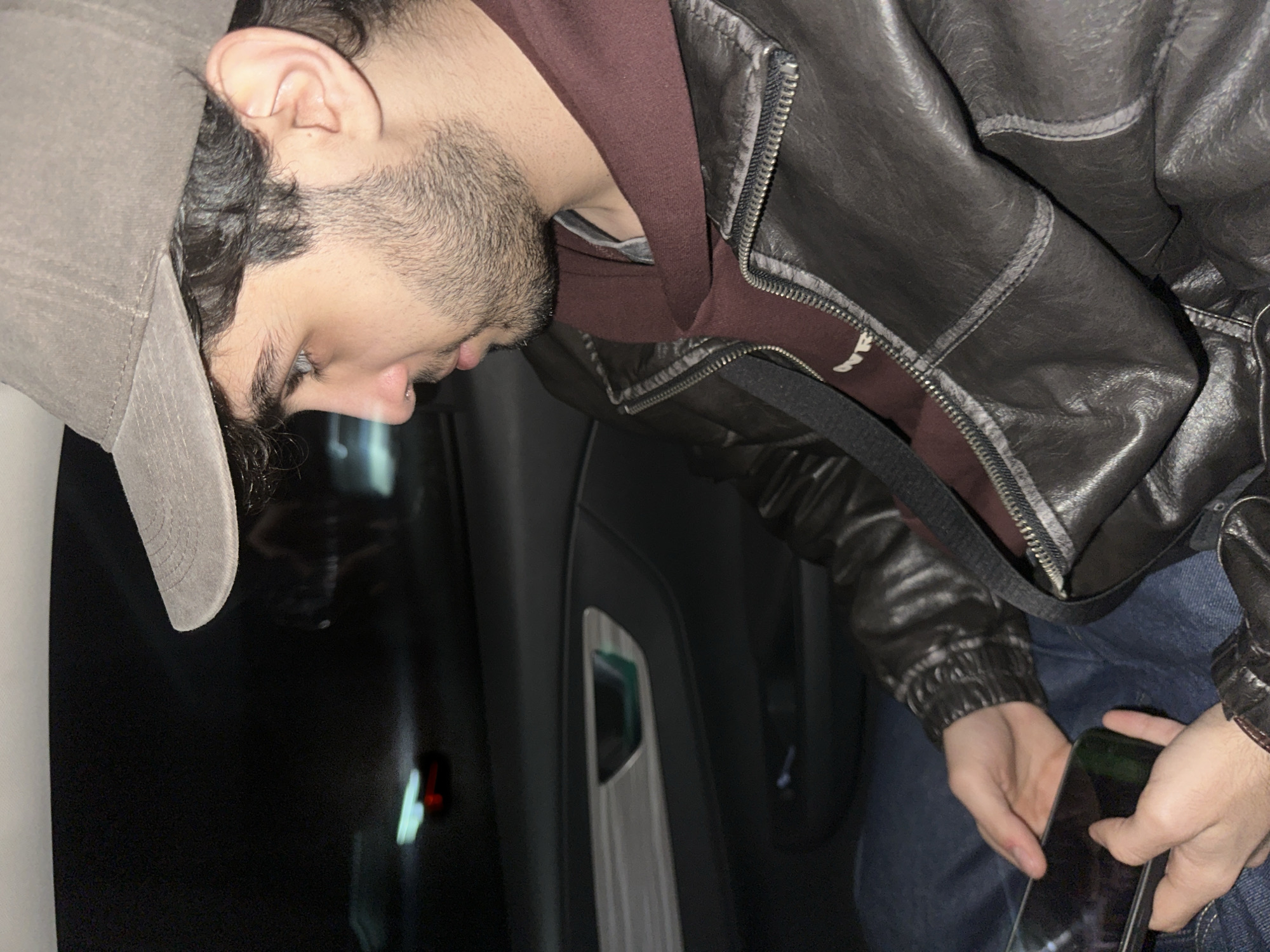 Man with phone observed in car in Yerevan