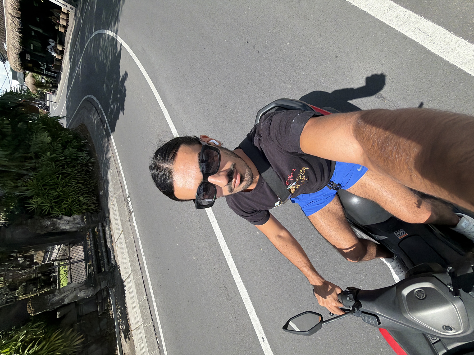 Early morning scooter activity documented in North Kuta