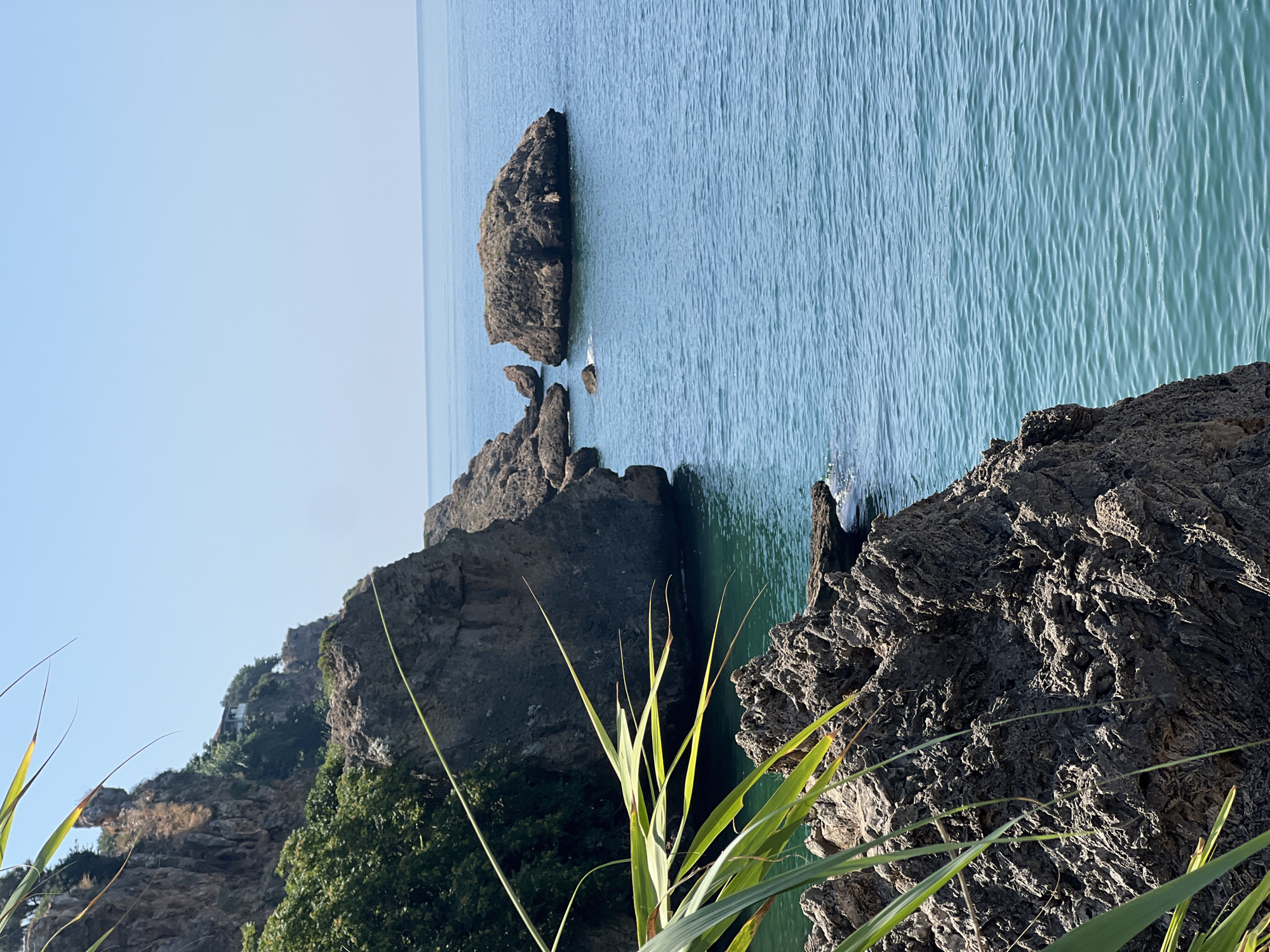 Morning at Antalya's rocky Mediterranean coastline