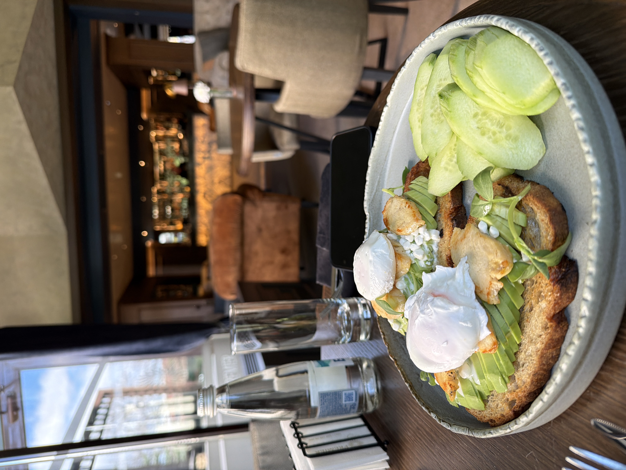 Avocado toast breakfast photographed in Bansko, Bulgaria