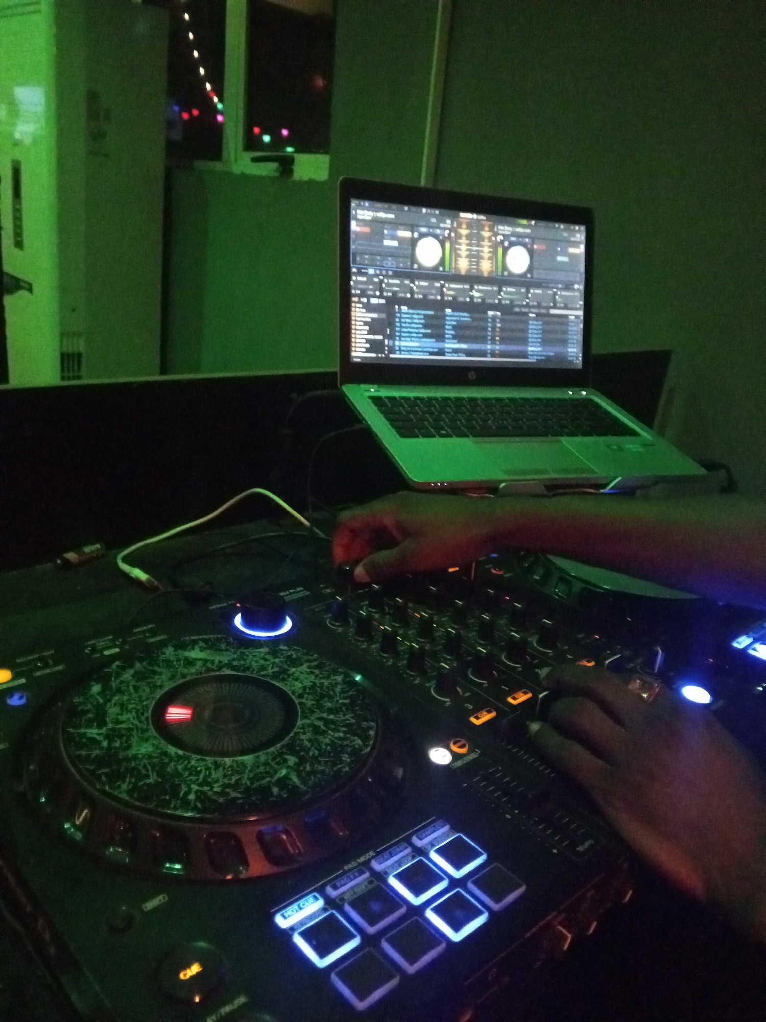 DJ performs at dimly lit club in Lokoja, Nigeria