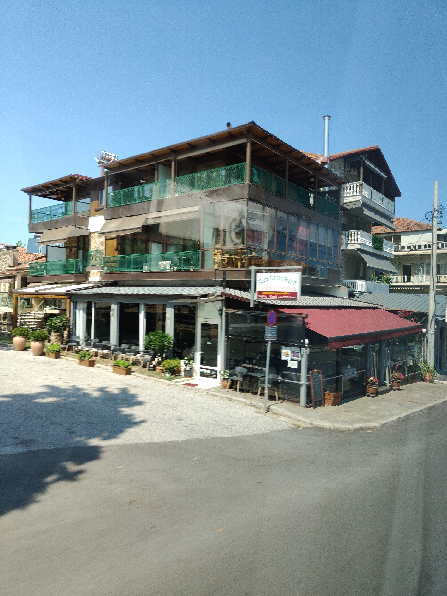 Sunny street scenes around Litochoro, Greece