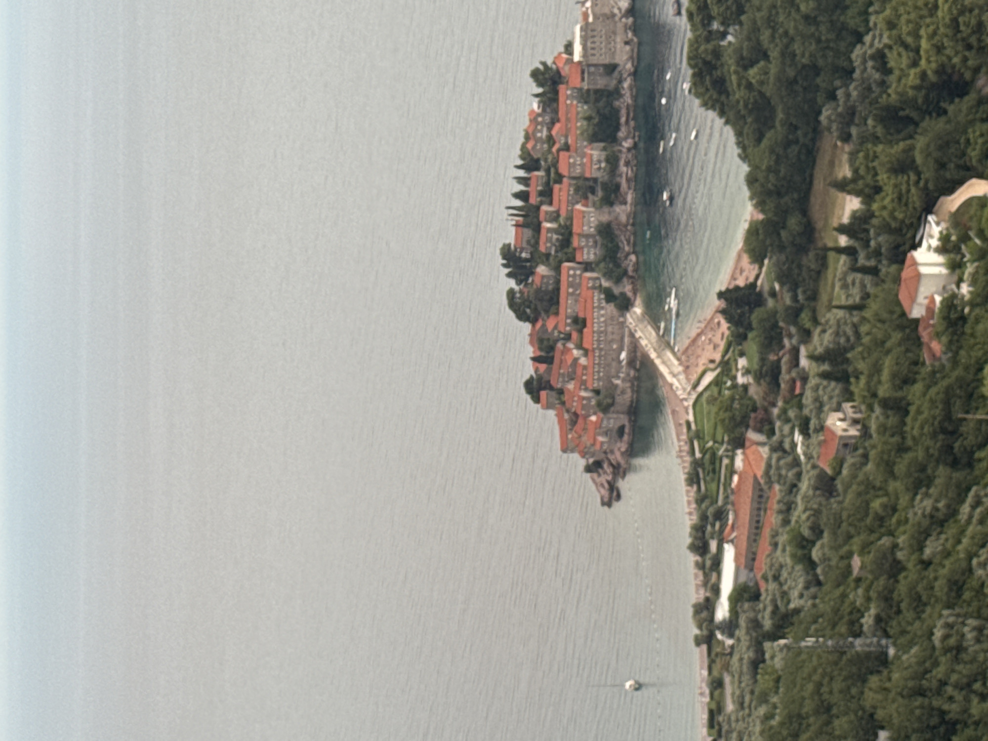 Sunset hour at Sveti Stefan, Montenegro's famous islet resort