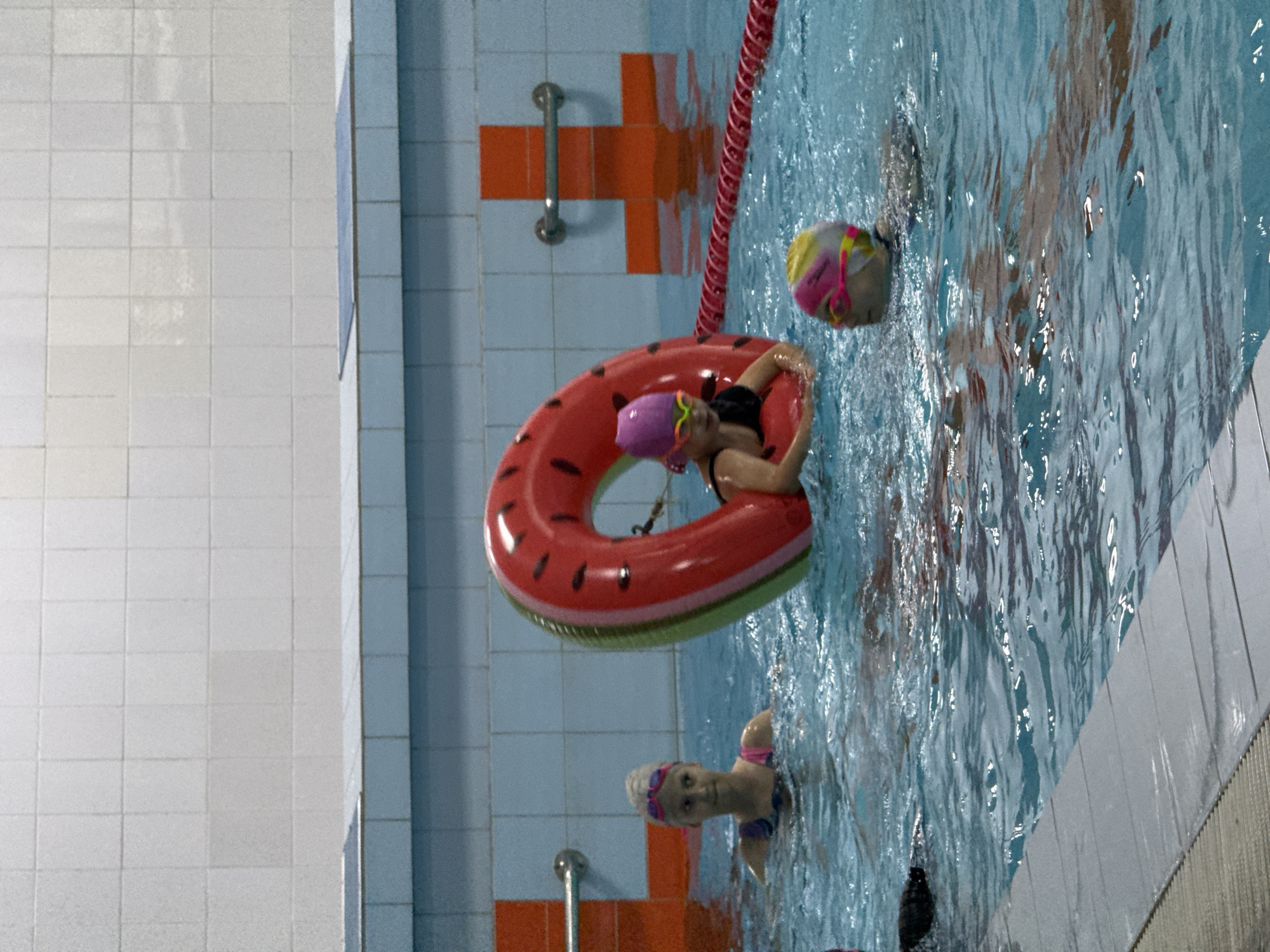 Kids' swim lesson in progress at Birobidzhan indoor pool