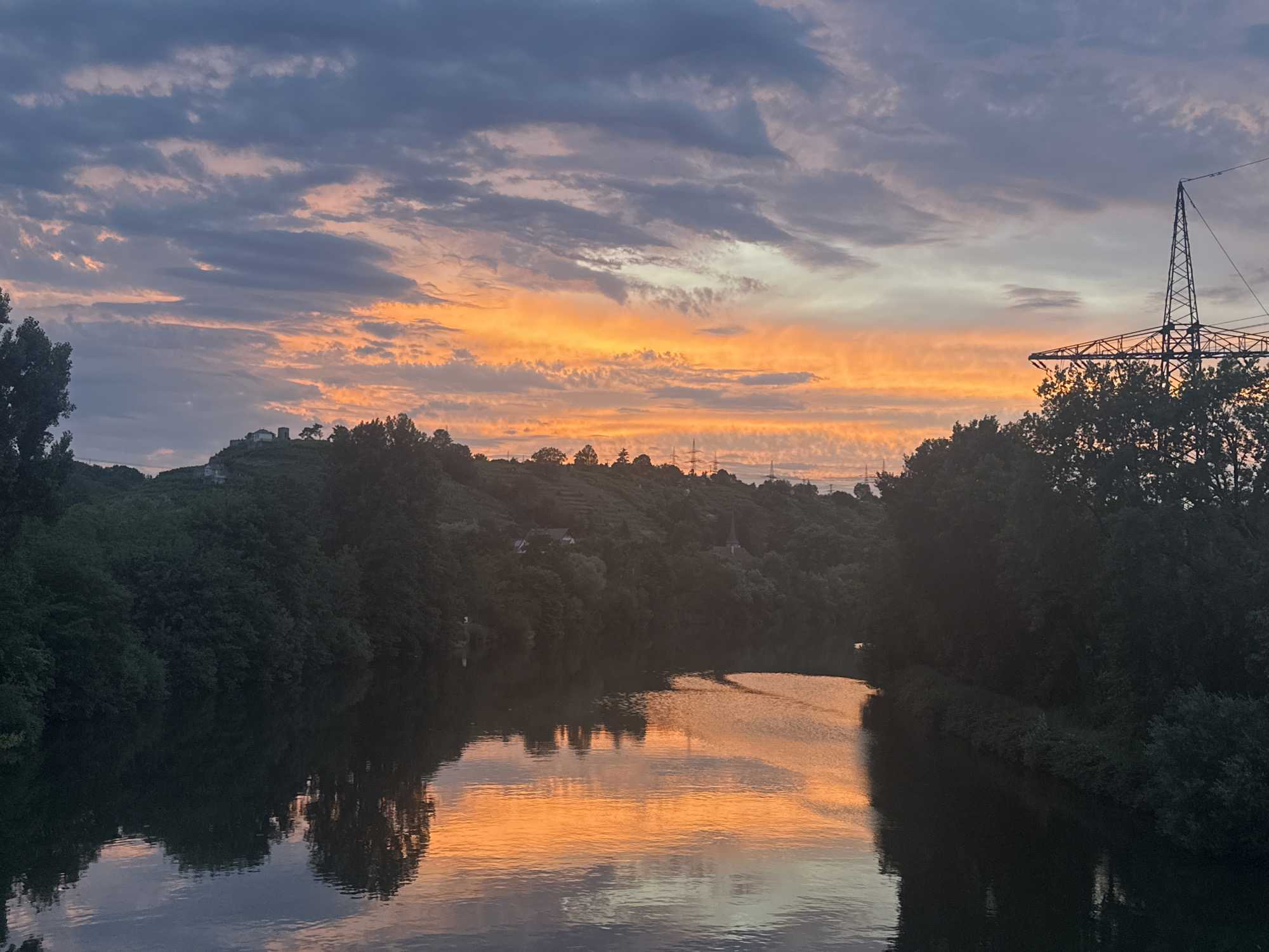 Evening walk through riverside parkland in Ludwigsburg