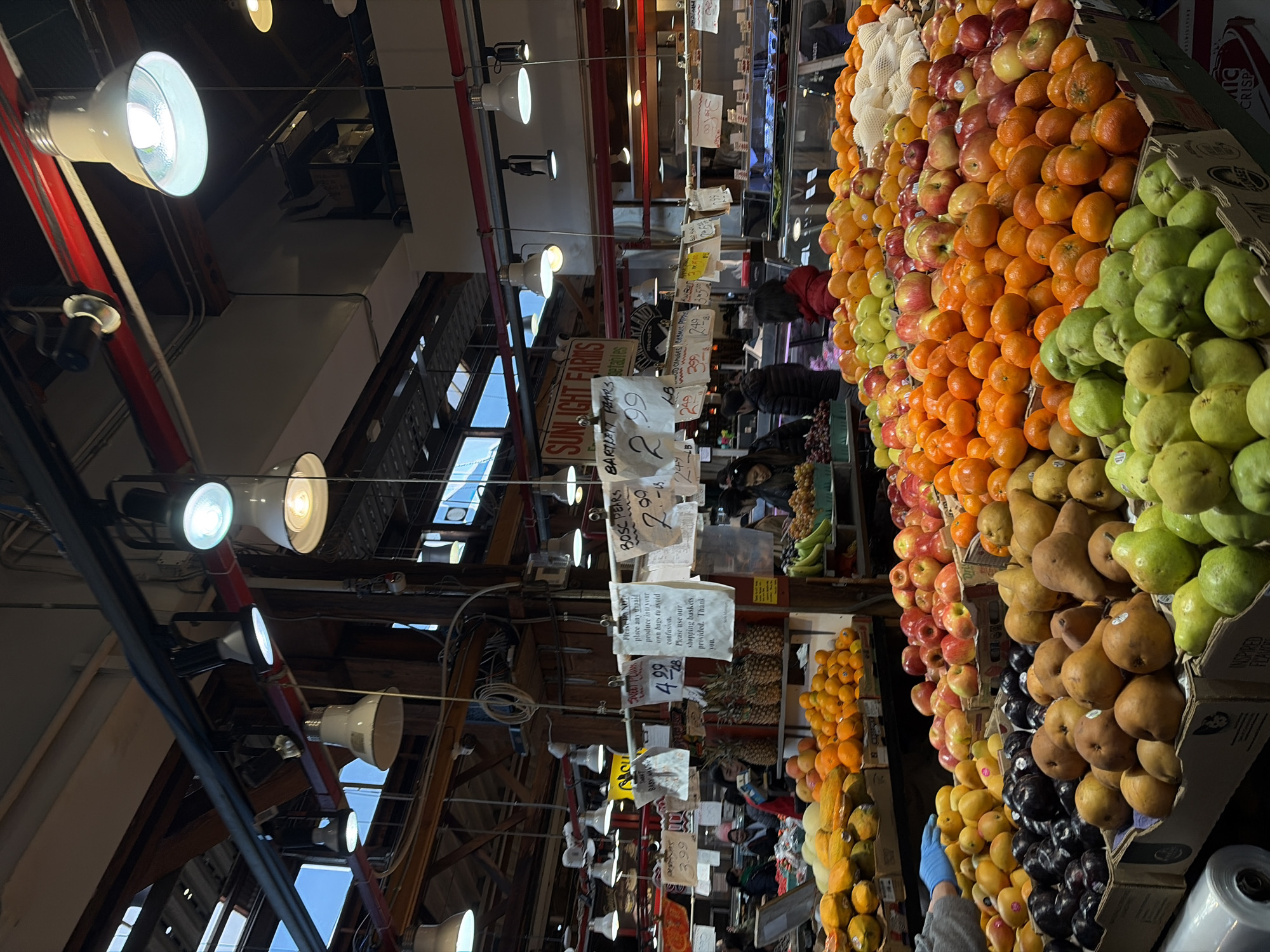 Late-night Granville Island market visit and Aquabus ferry journey documented