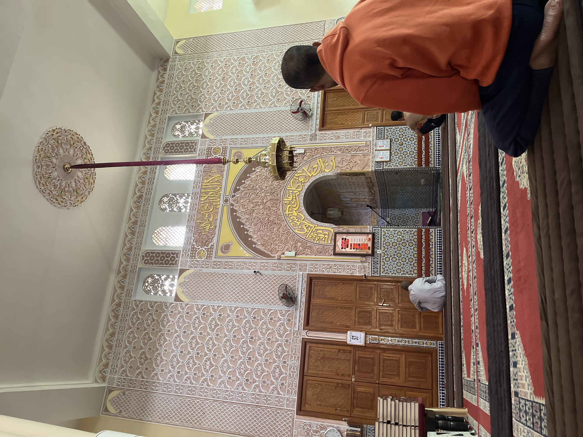 Mosque interior documented in Fez showcasing Islamic architecture