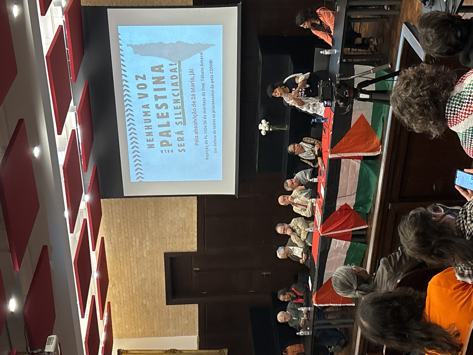 Pro-Palestinian presentation held in São Paulo conference room