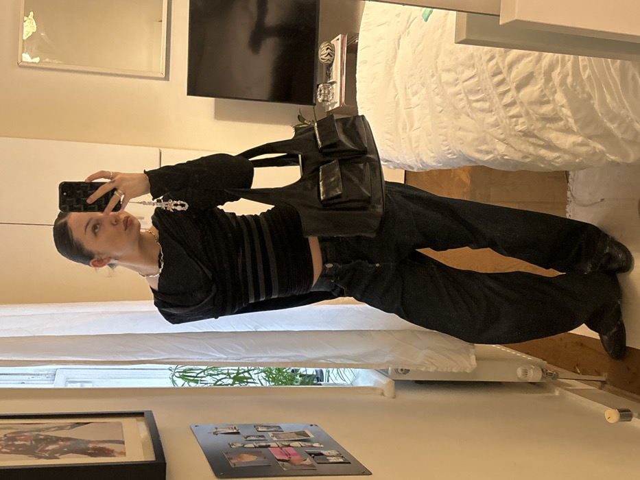 Young woman photographed in London residential interior