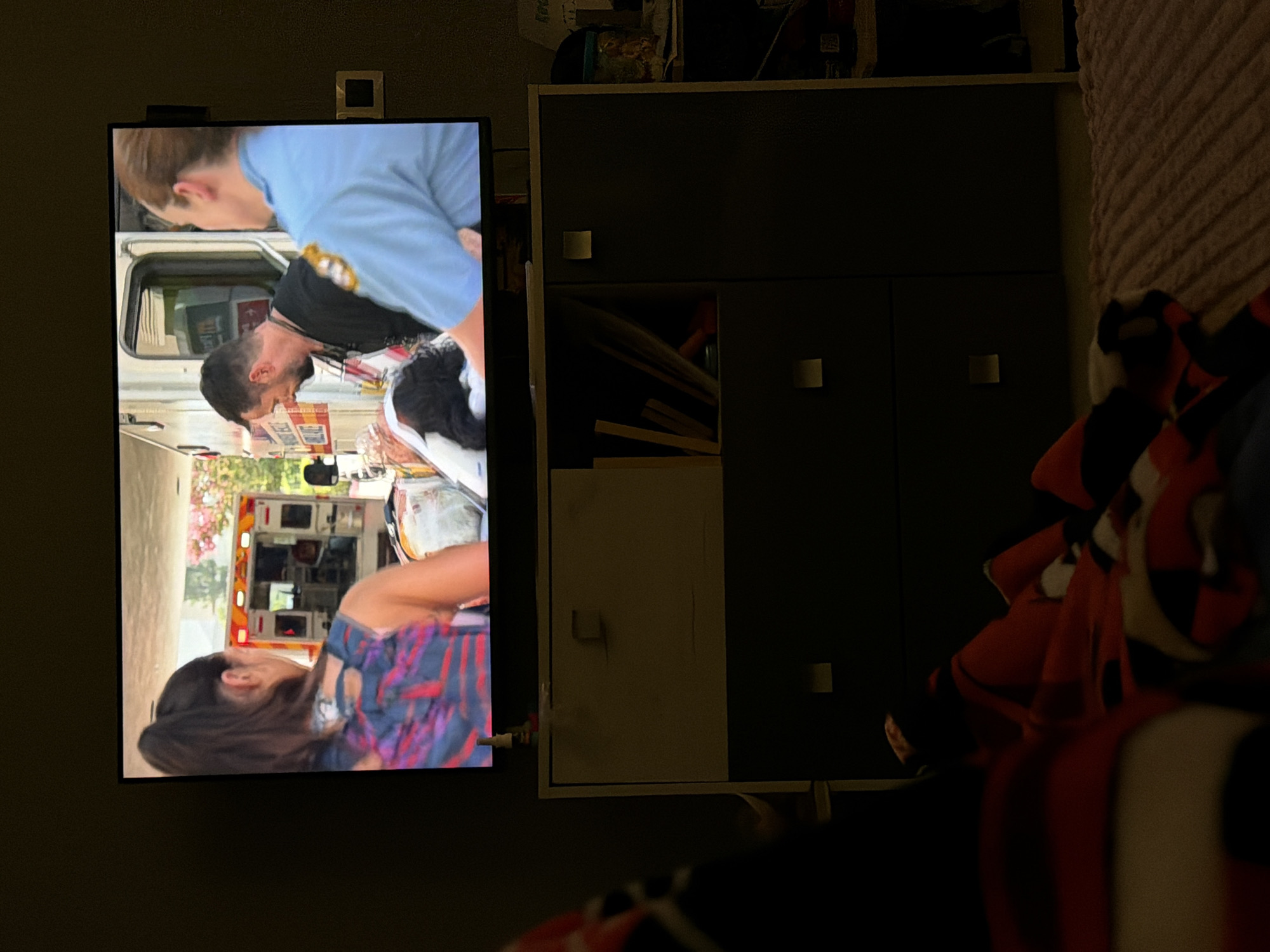 Evening domestic moments captured in Korolyov include TV viewing, dental care