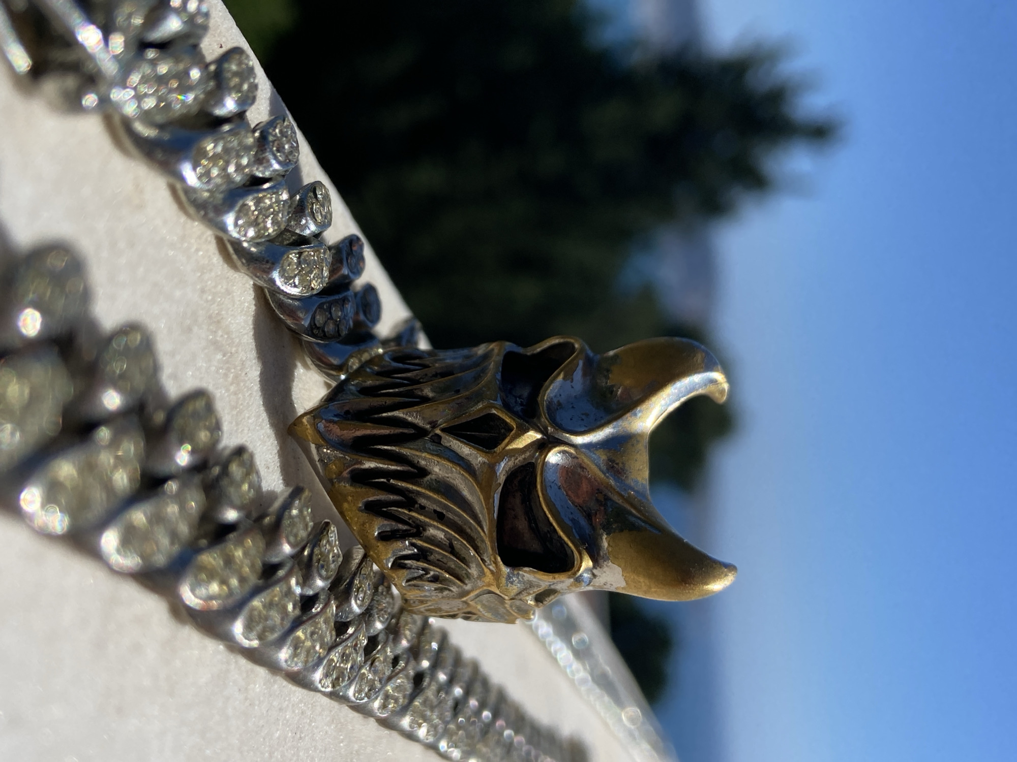 Man displays ornate jewelry collection during Montenegro selfie session