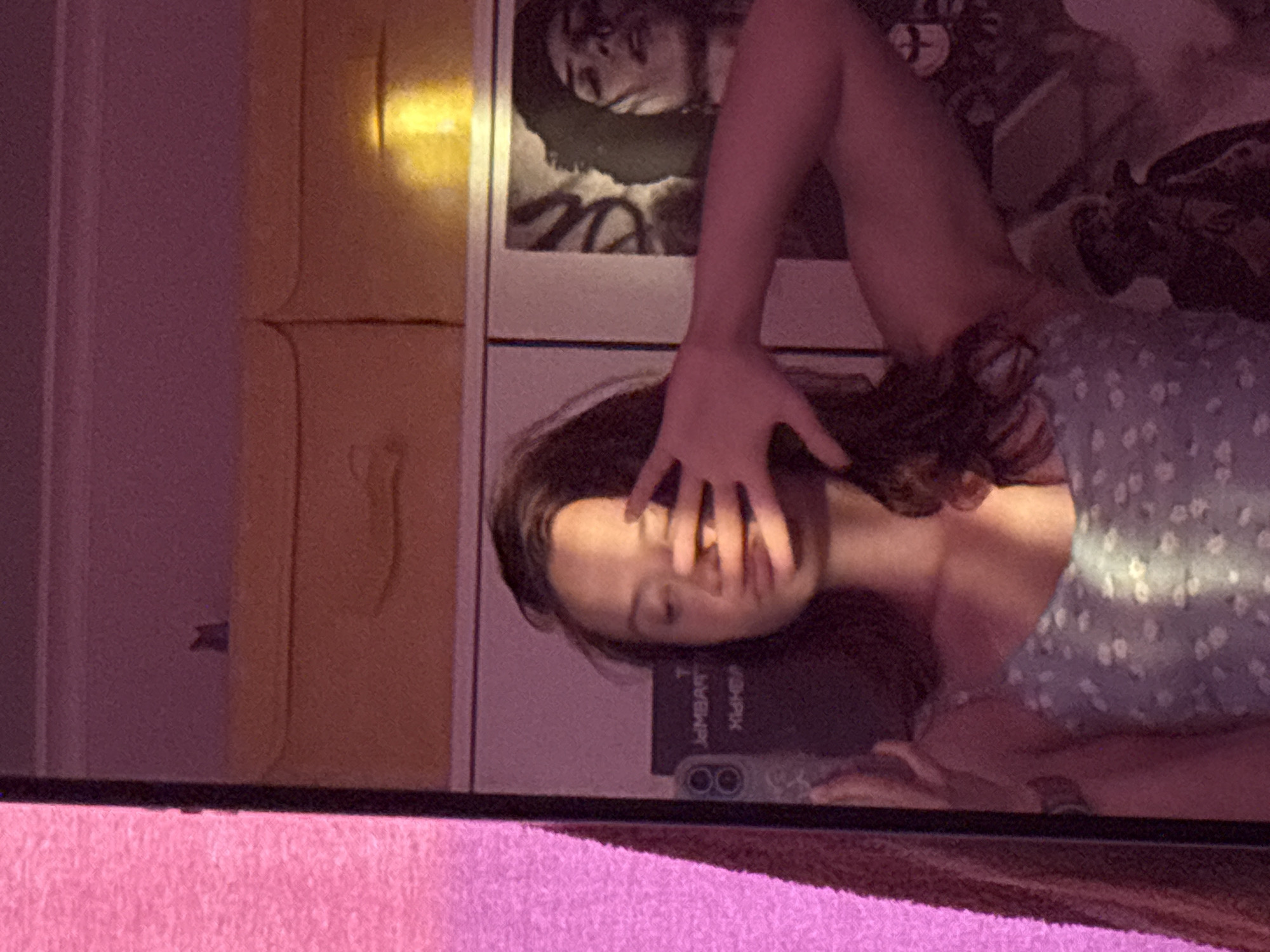 Woman photographed in mirror and close-up in Прикамский, Russia