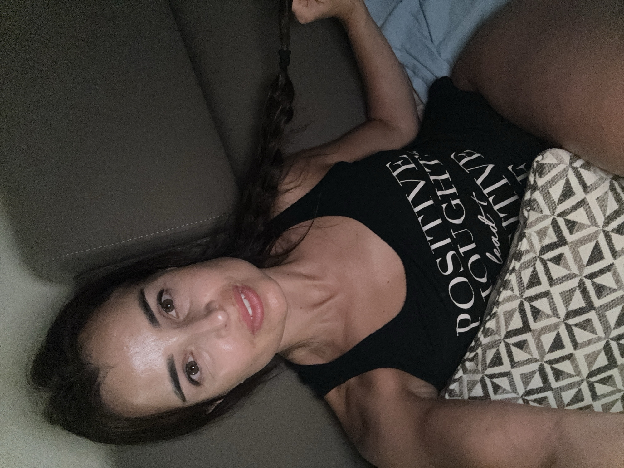 Relaxed evening at home, selfies and couch vibes