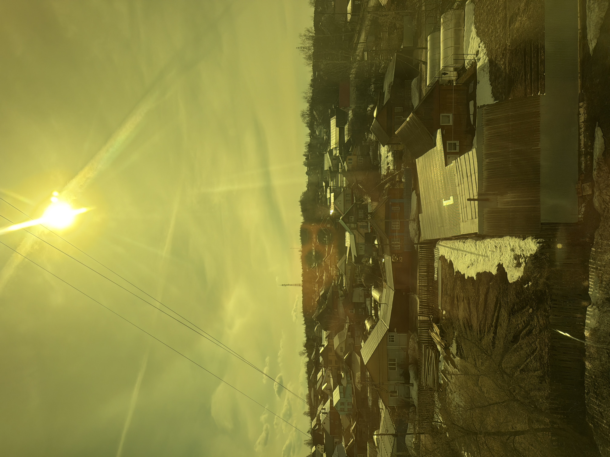 Residential views documented in Chaikovsky, Russia during spring morning