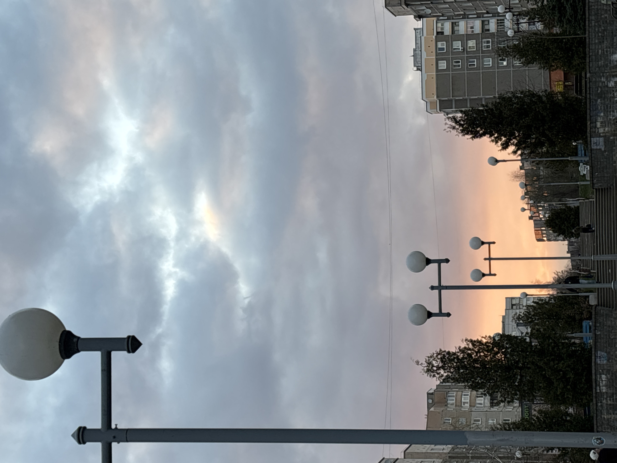 Dusk street scene captured in Hrodna, Belarus