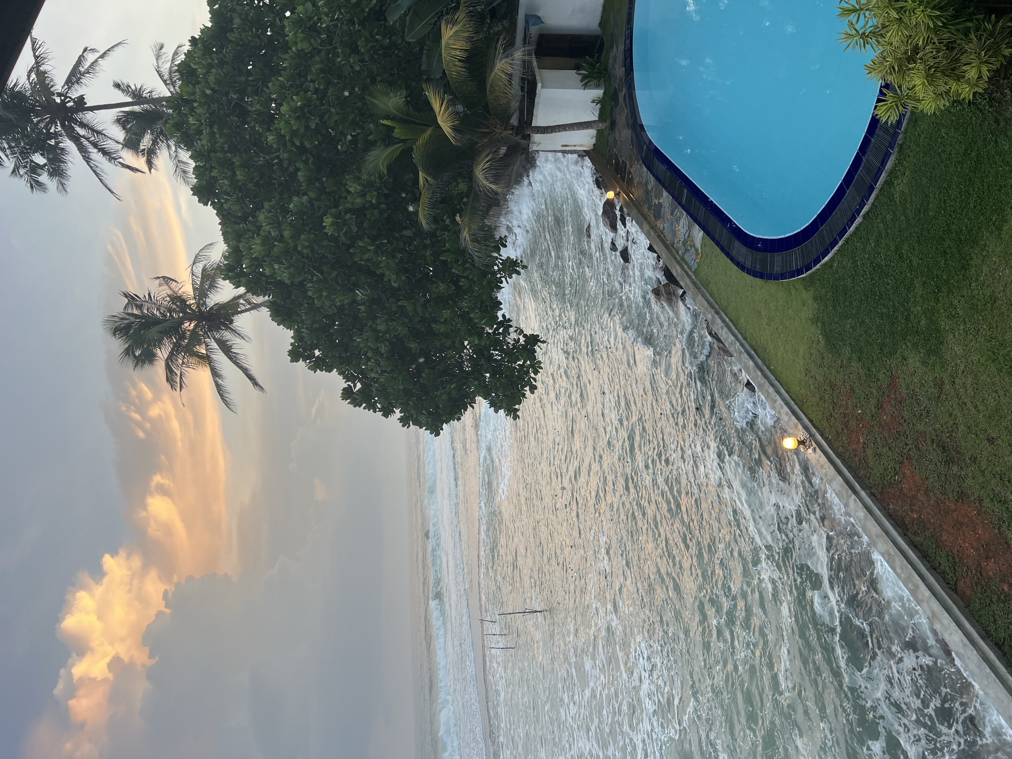 Coastal resort at dusk, Goviyapana, Sri Lanka
