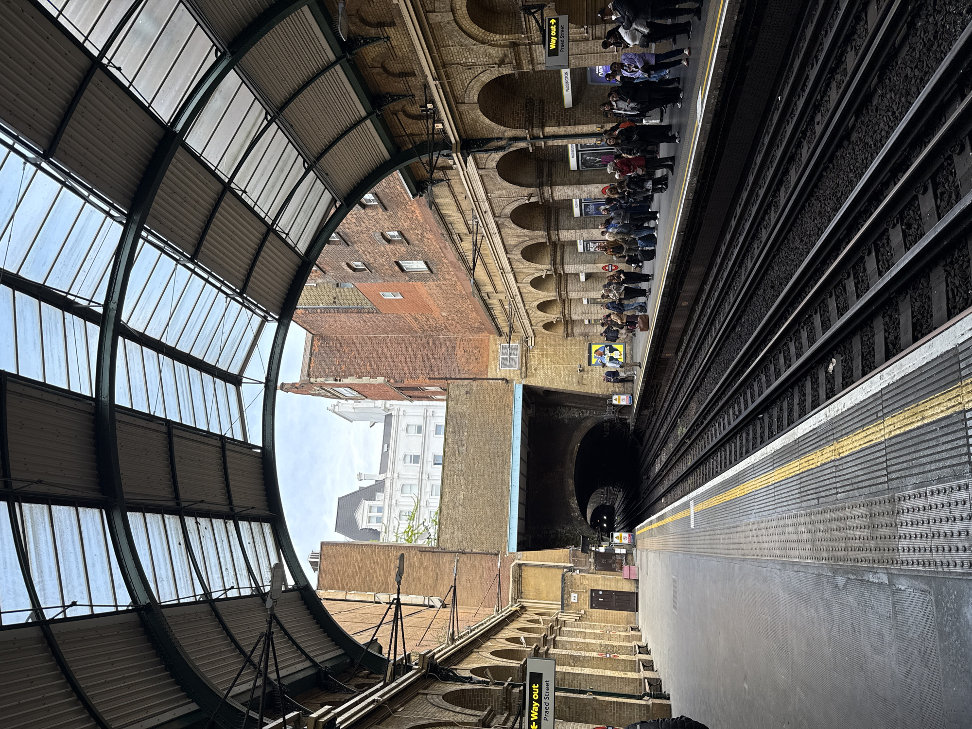 Morning commuter activity observed at Paddington Station platforms