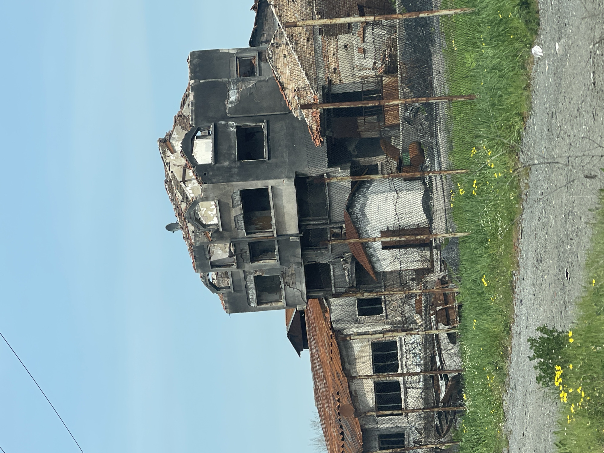 Fire-damaged building documented in Sredets, Bulgaria