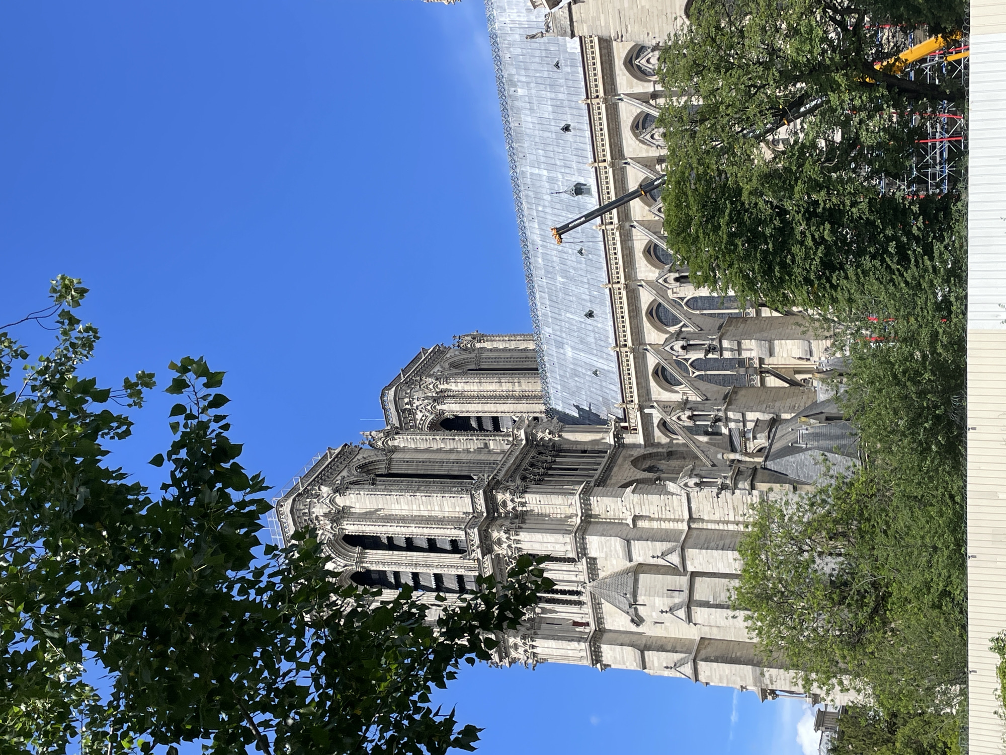 Notre Dame reconstruction documented in midday Paris photography session