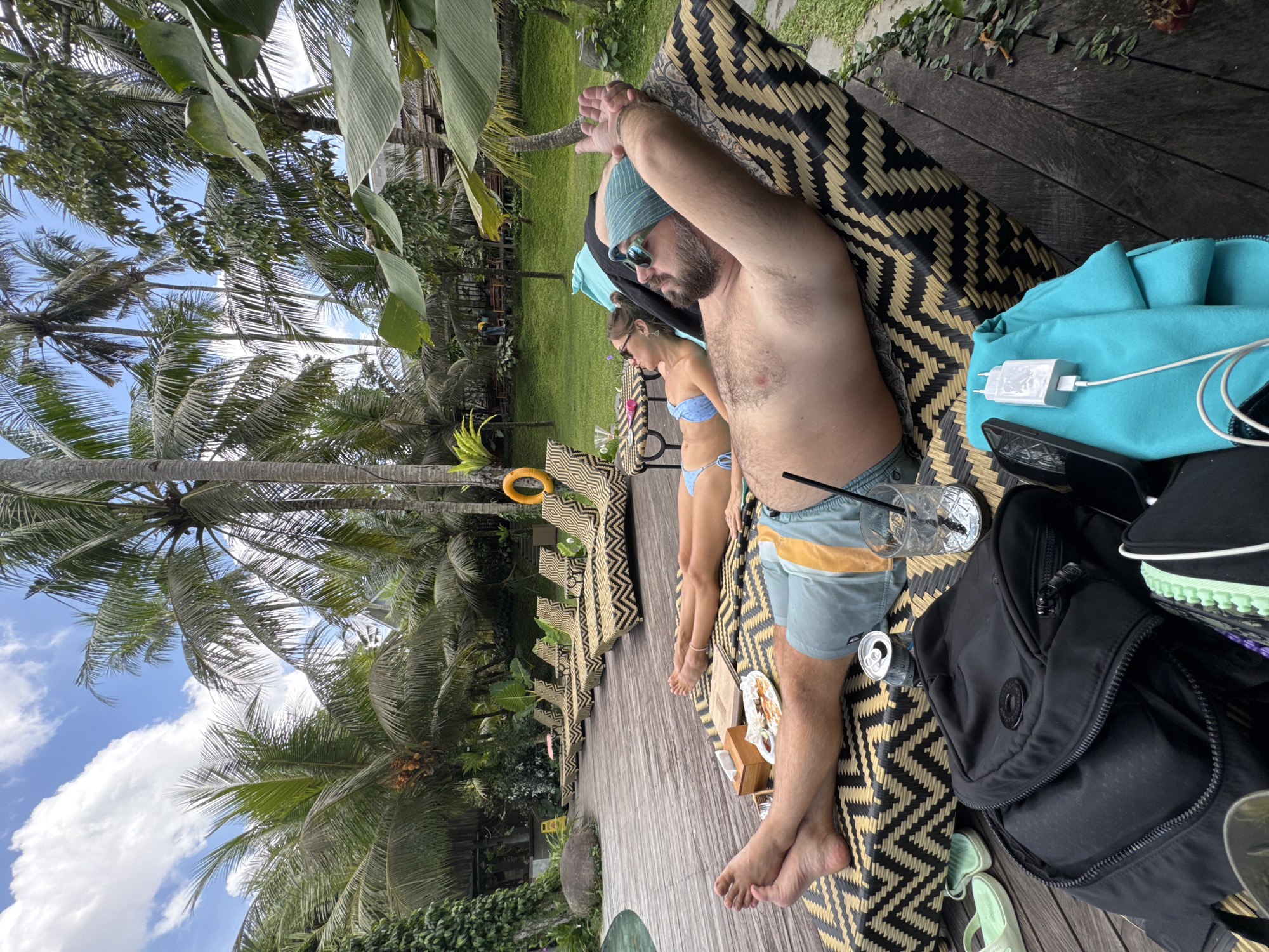 Tropical deck scene documented in Peliatan, Indonesia