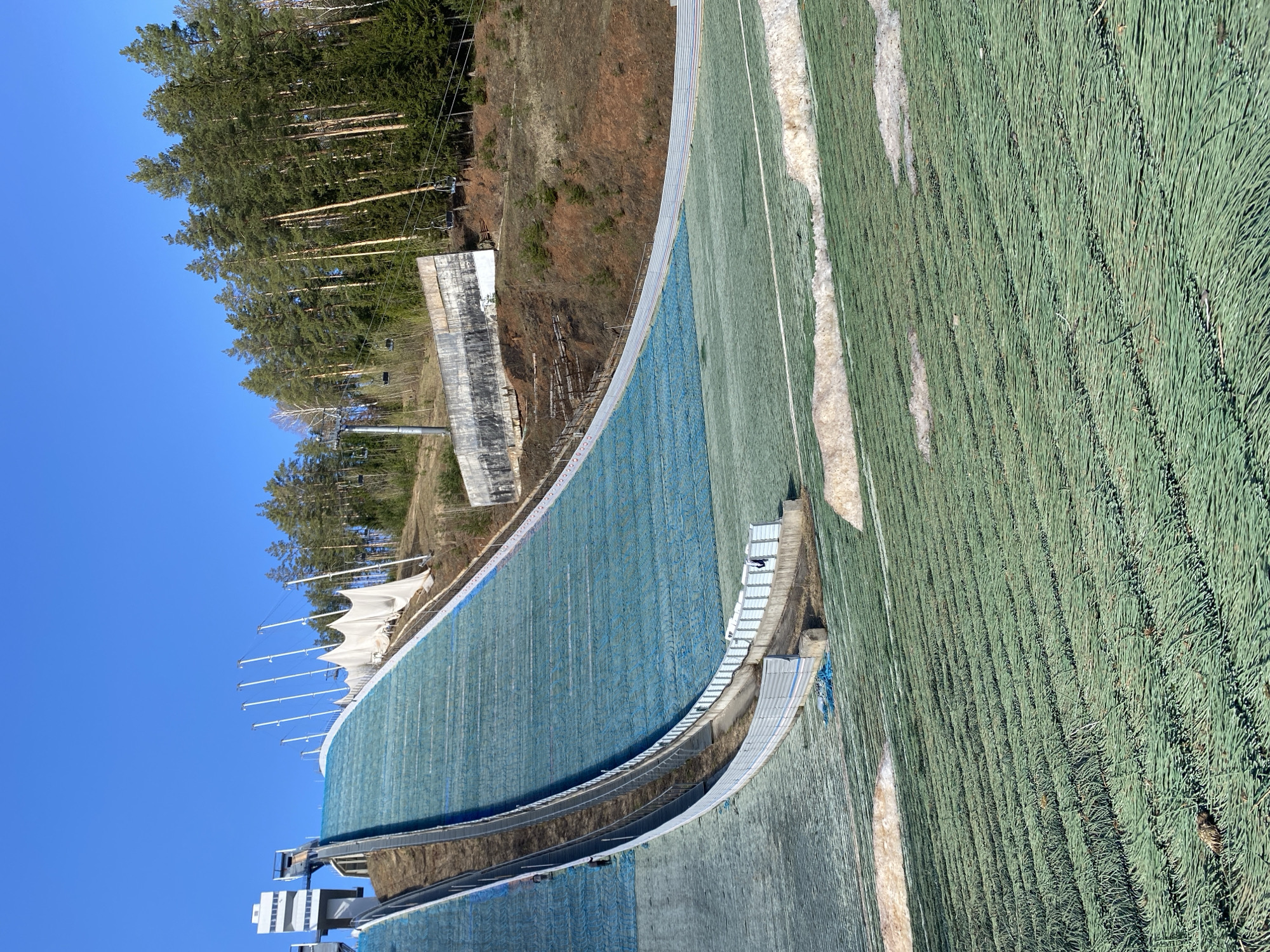 Summer ski jump training facility observed in Прикамский, Russia