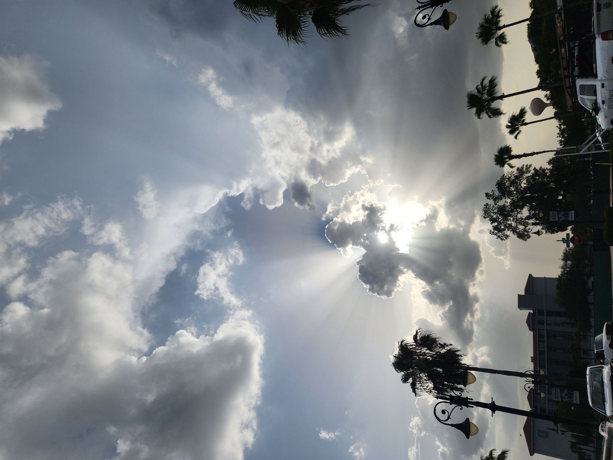 Sunbeams cut through stormy clouds over Altamonte Springs