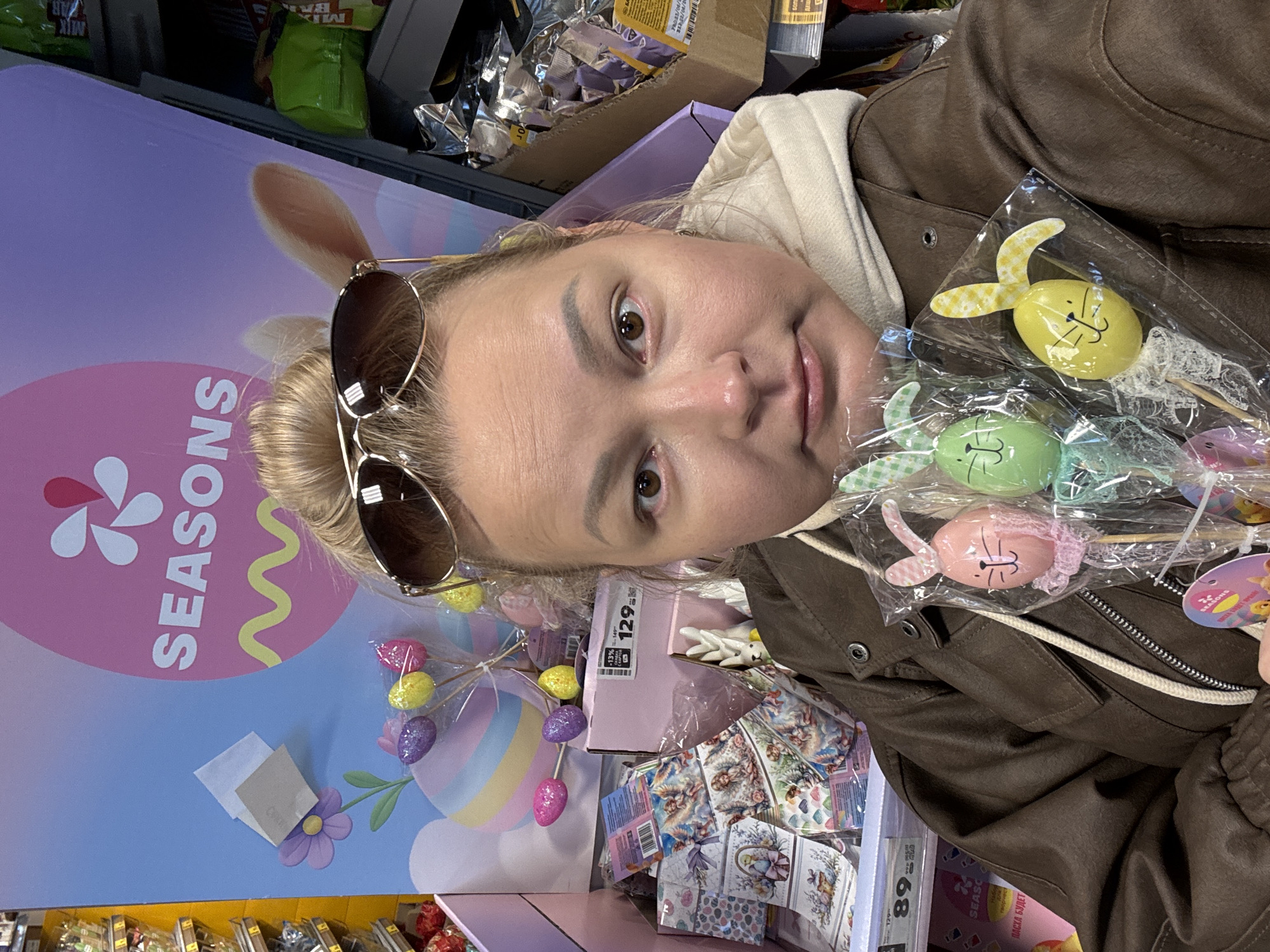 Woman shops for Easter decorations in Izhevsk store