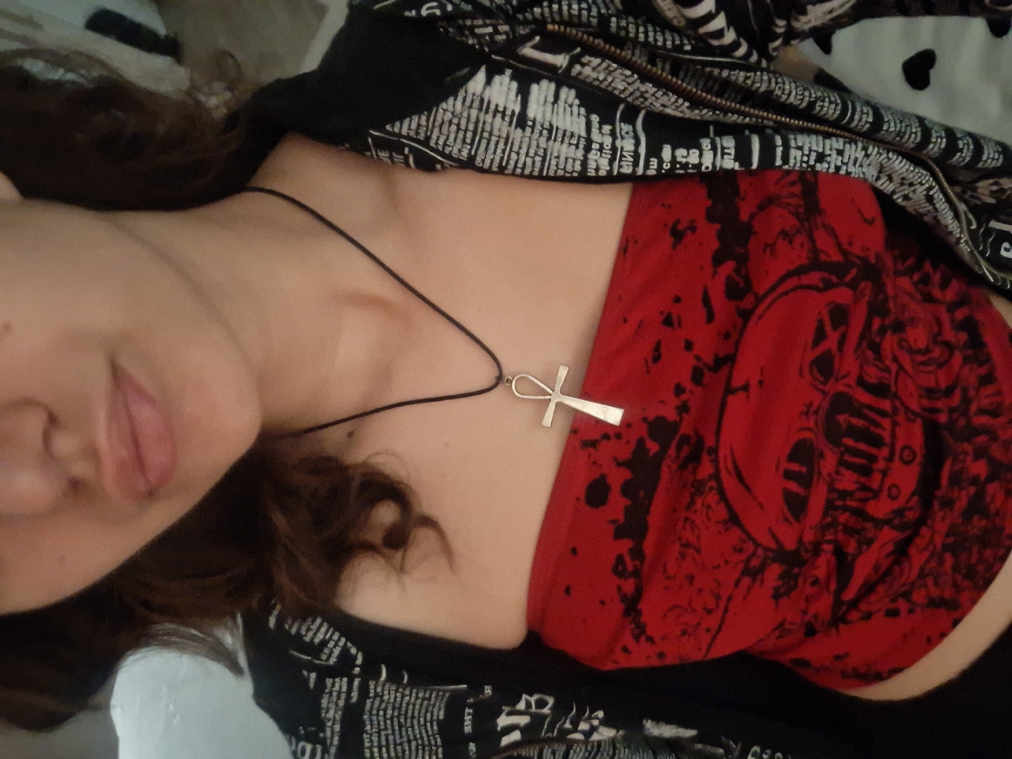 Woman in skull-design top spotted in Panagyurishte, Bulgaria