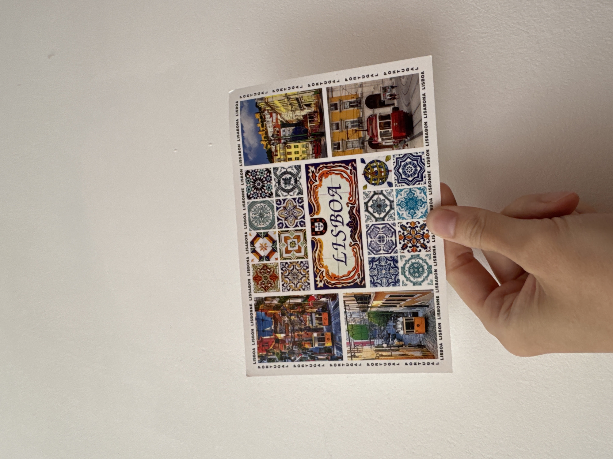 Lisbon postcard displayed in Riga, Latvia