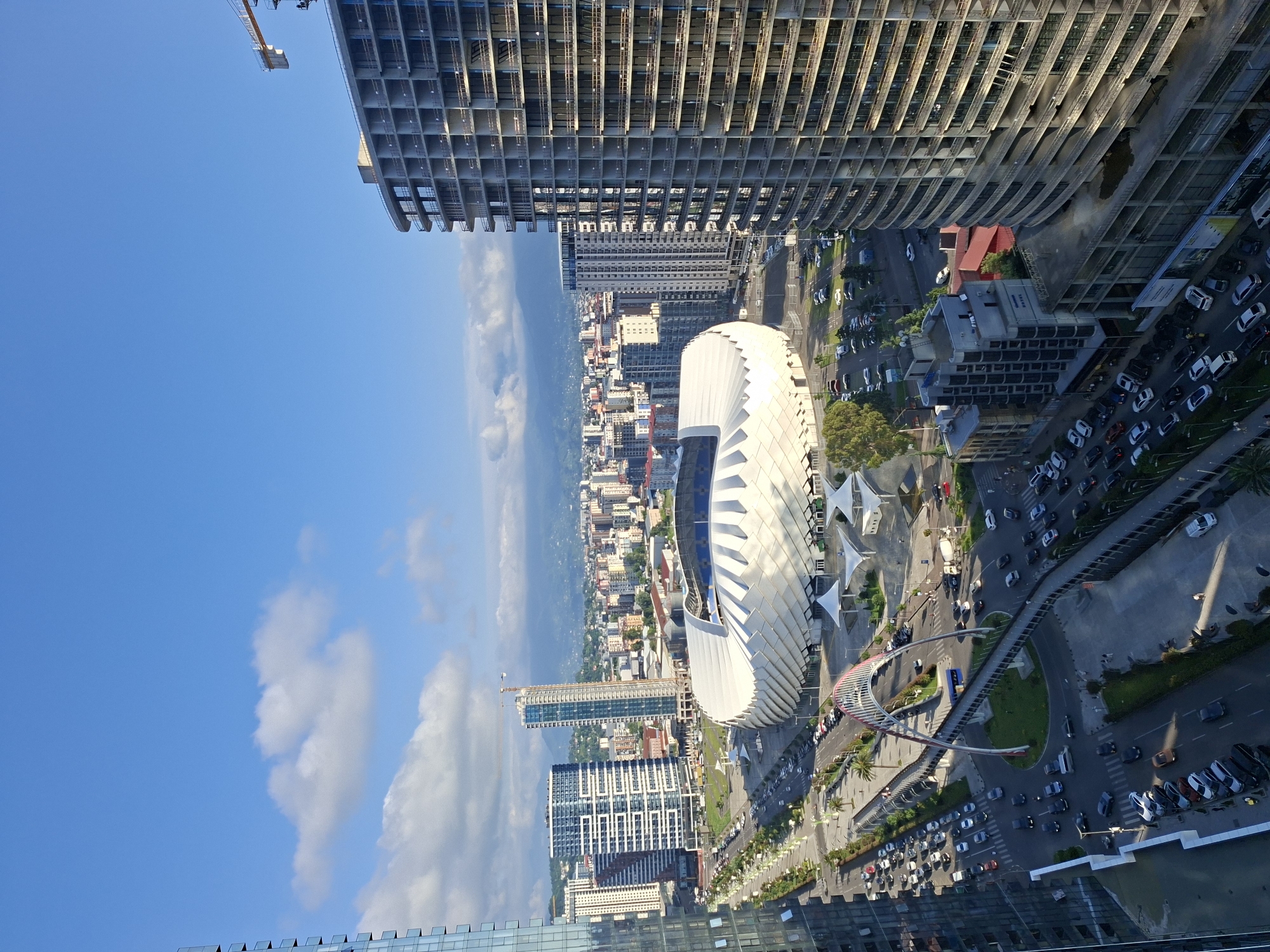 Batumi Stadium and city construction from the air
