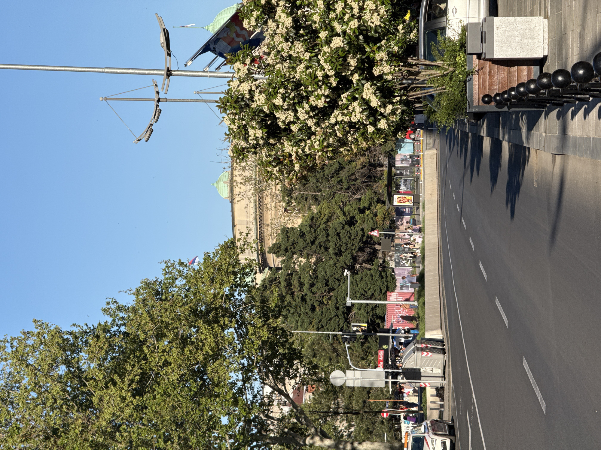 Street scenes captured near Belgrade's National Assembly Building