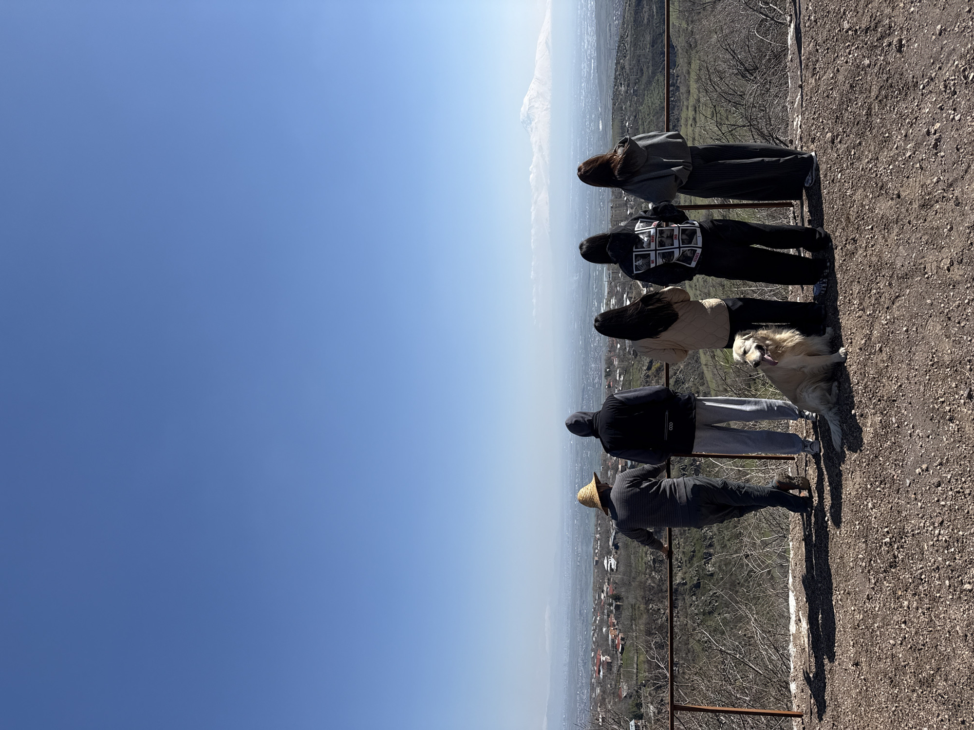 Group visits scenic overlook in Byurakan, Armenia