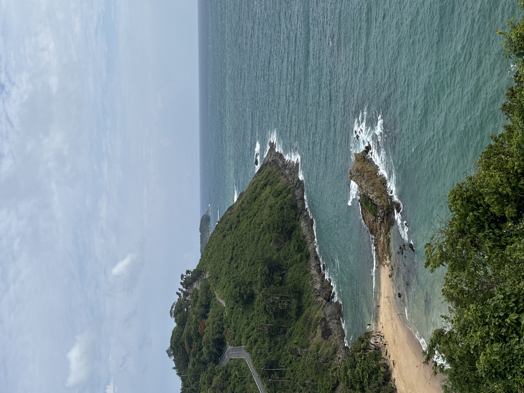 Morning at Rawai beach, coastline and crowds