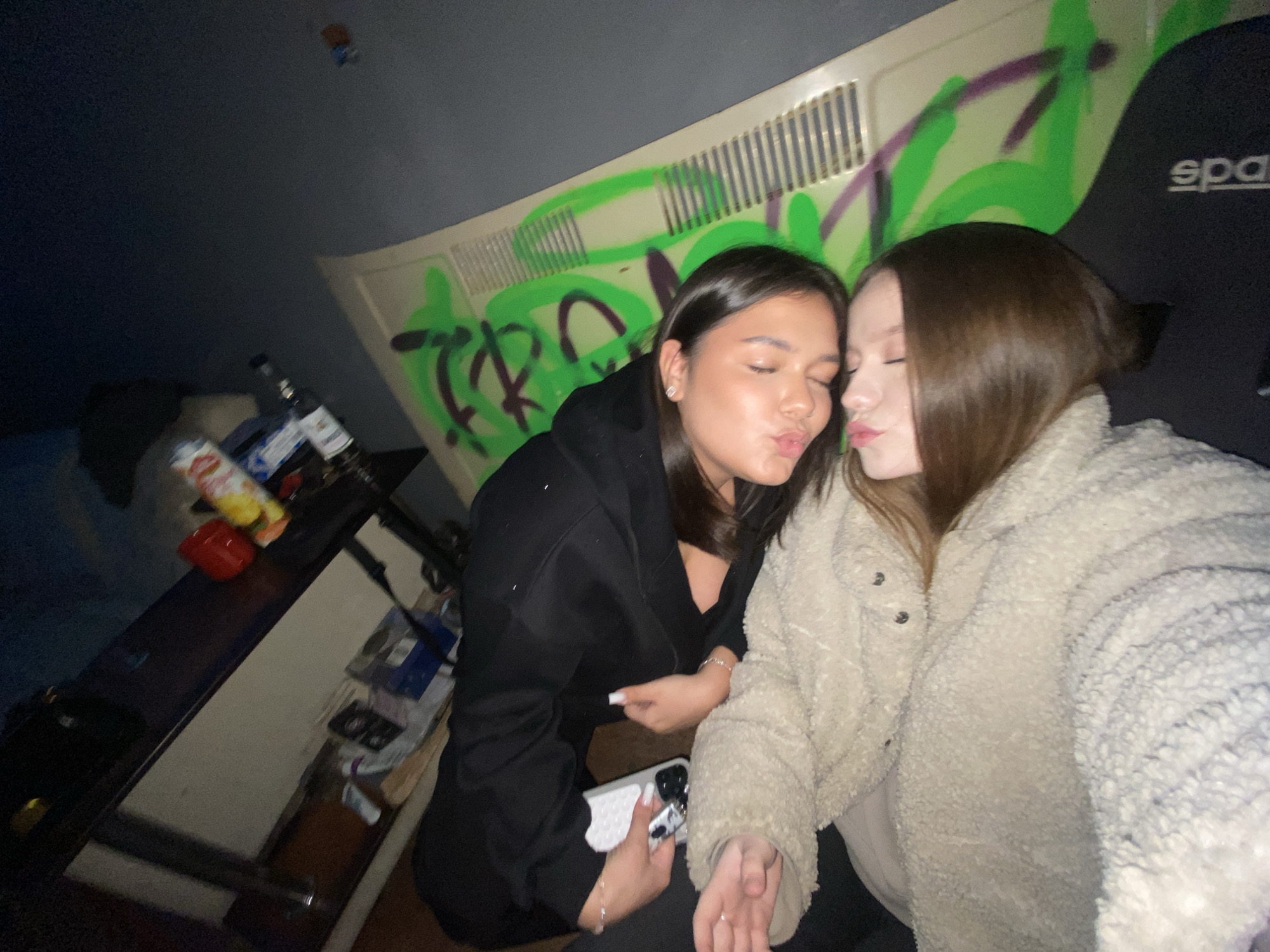 Friends Take Playful Selfies in Chaikovsky Room