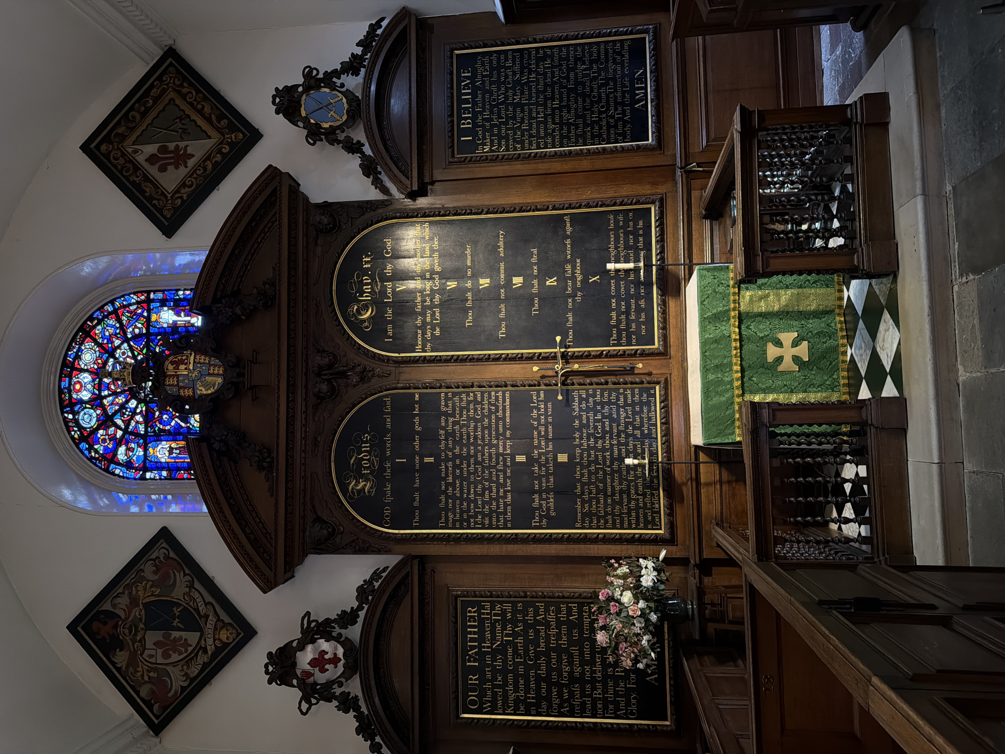 Inside St. Bartholomew's: chapel, library, and historic London views