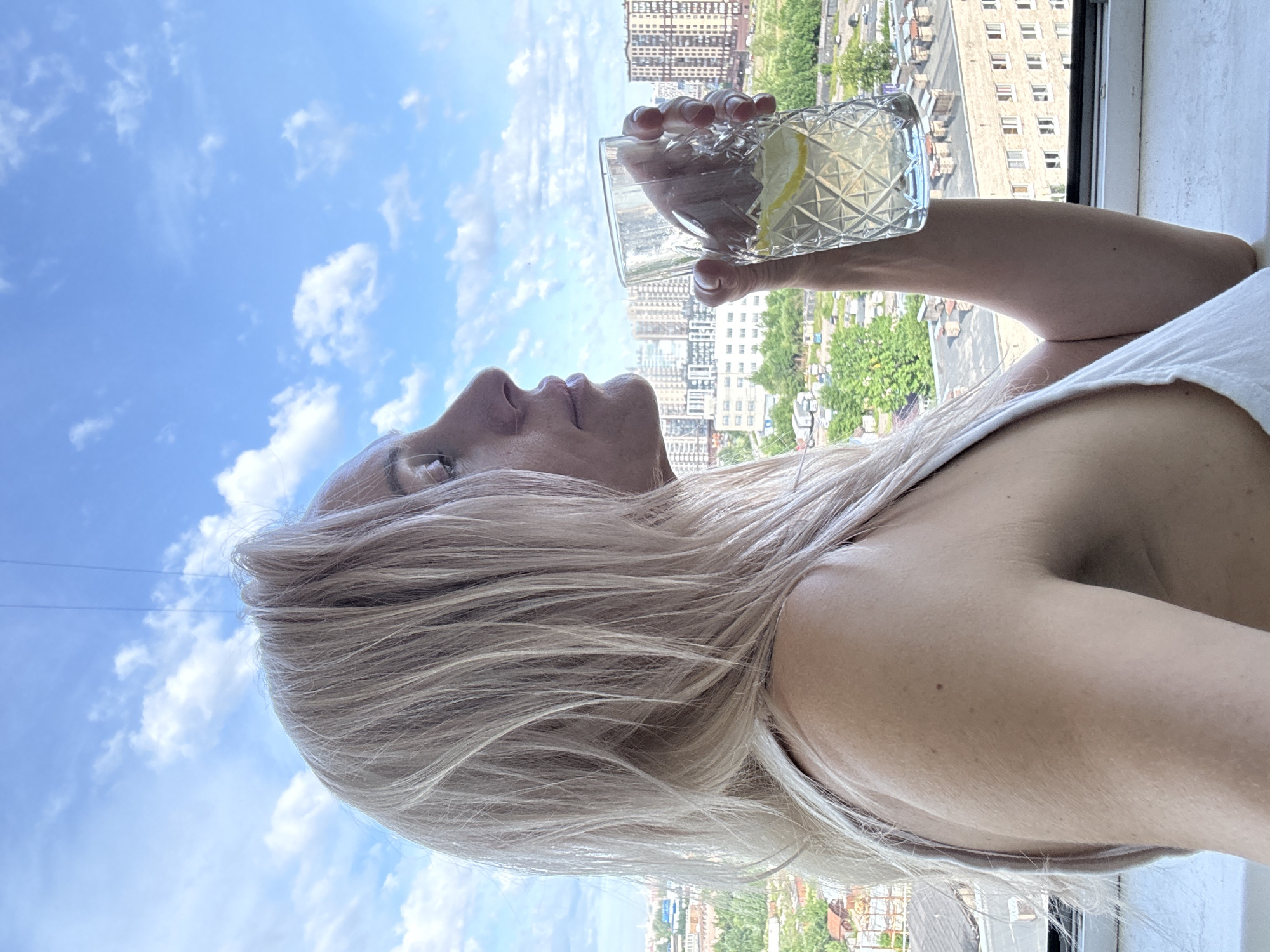 Lemonade on a Russian balcony, summer city views