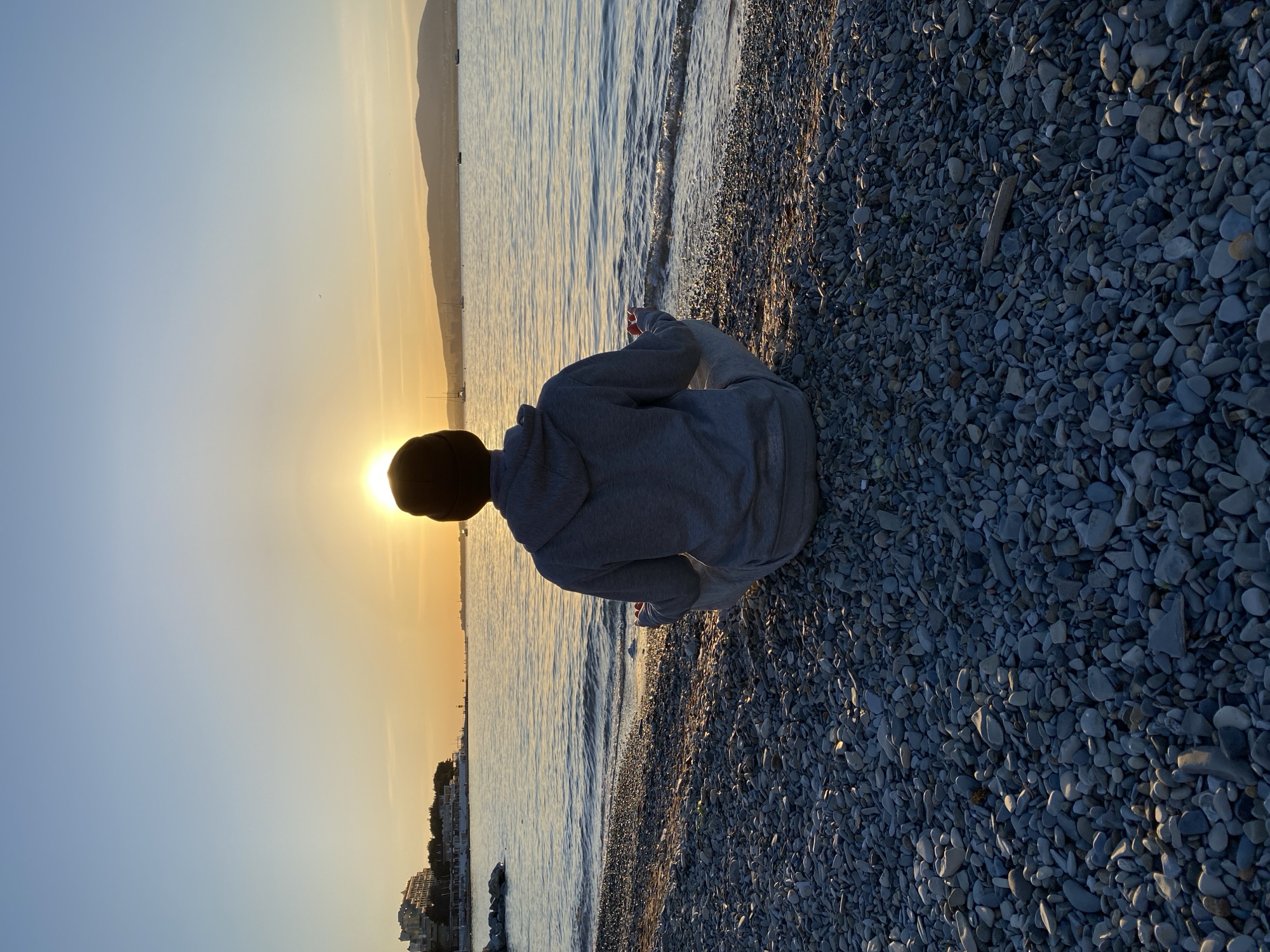 Sunset beach moments captured by beachgoers in Gelendzhik, Russia