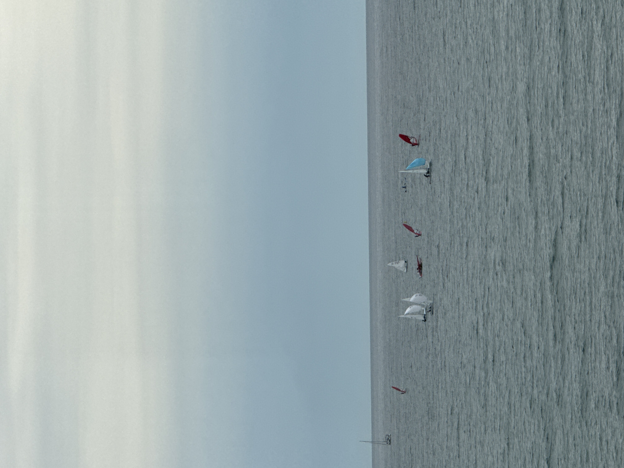 Sailboats spotted on choppy Black Sea waters near Sochi