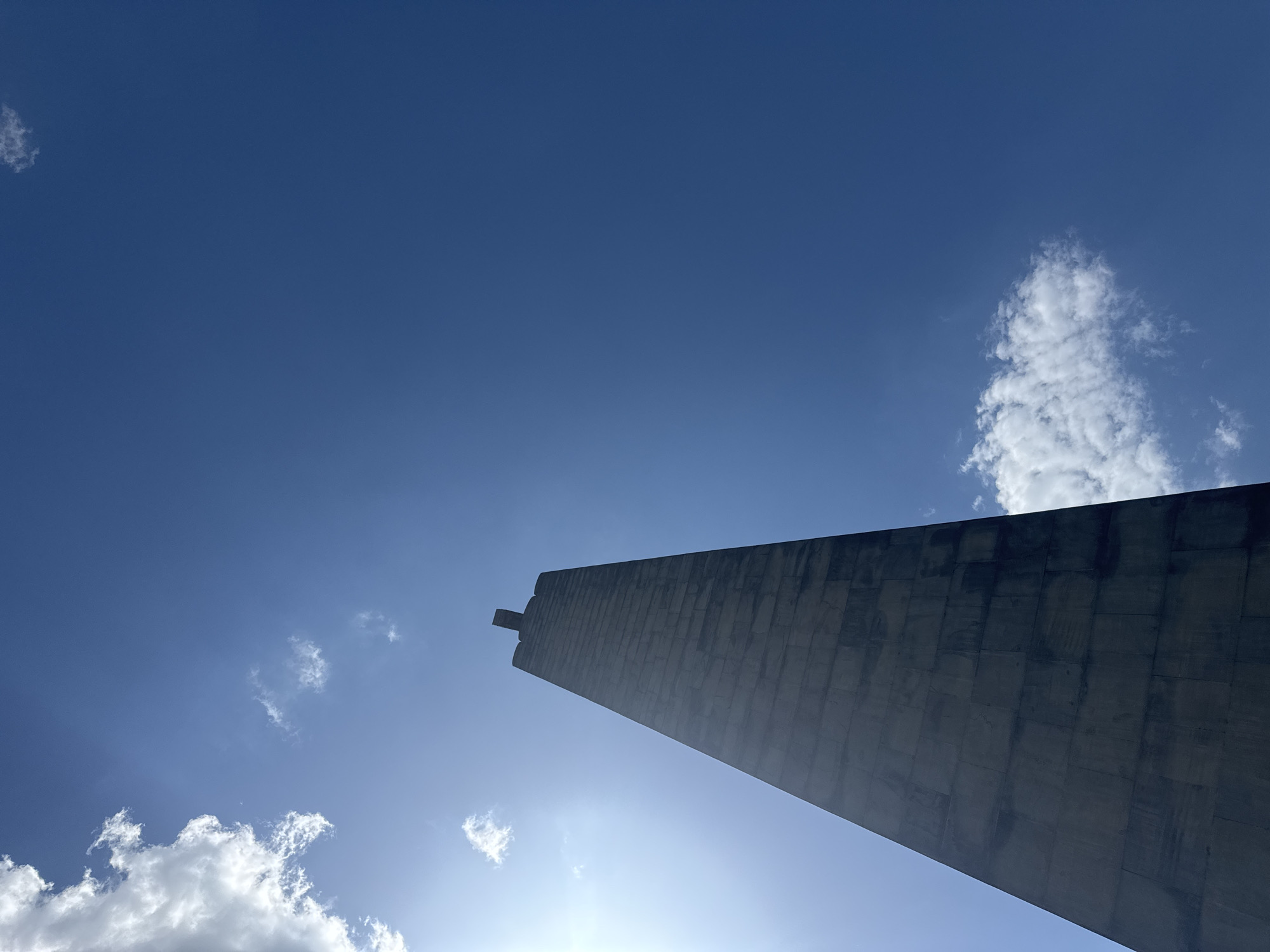 Clear skies frame Yerevan landmarks including Mother Armenia statue