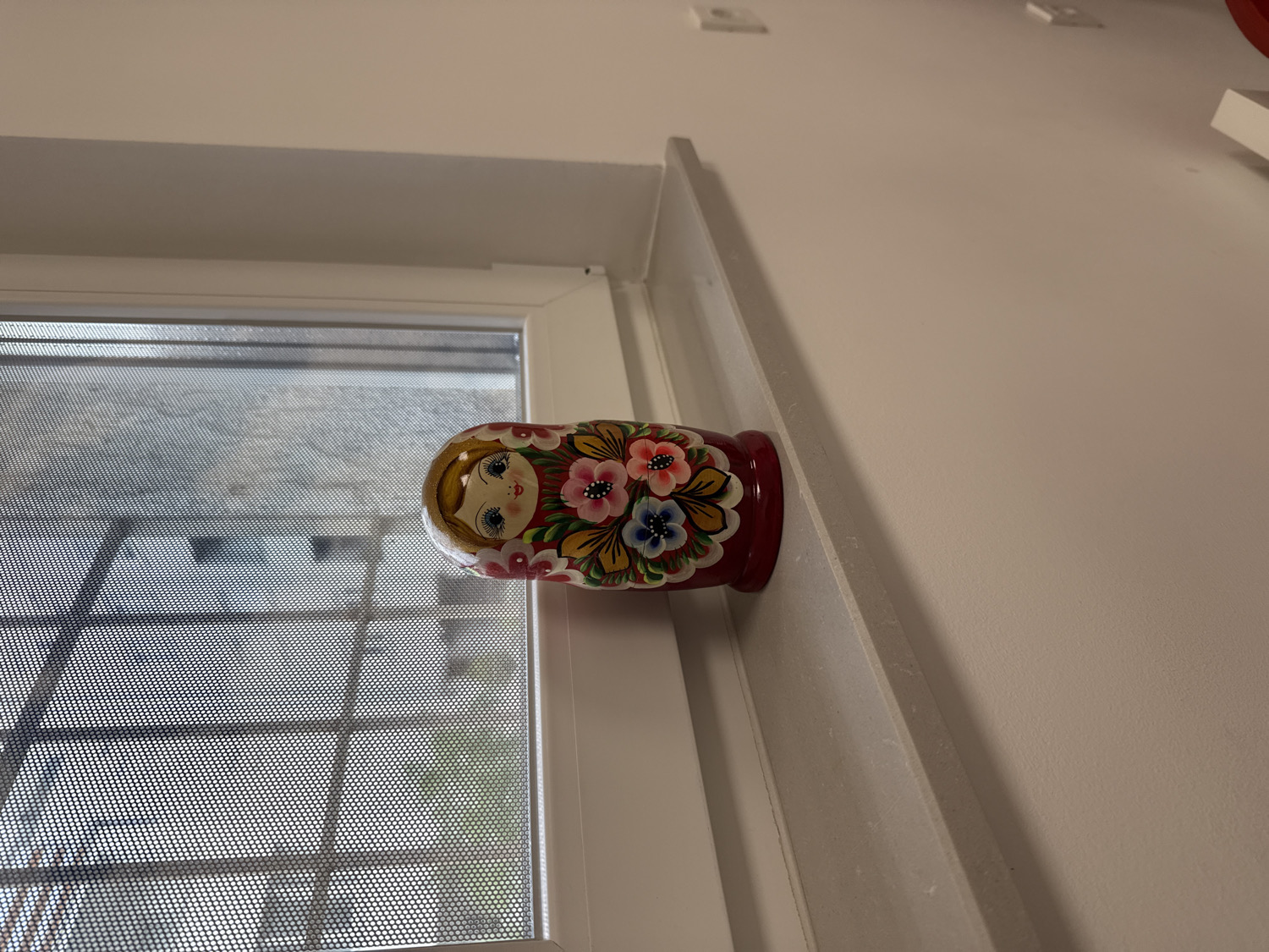 Colorful matryoshka doll spotted on Zagreb window sill