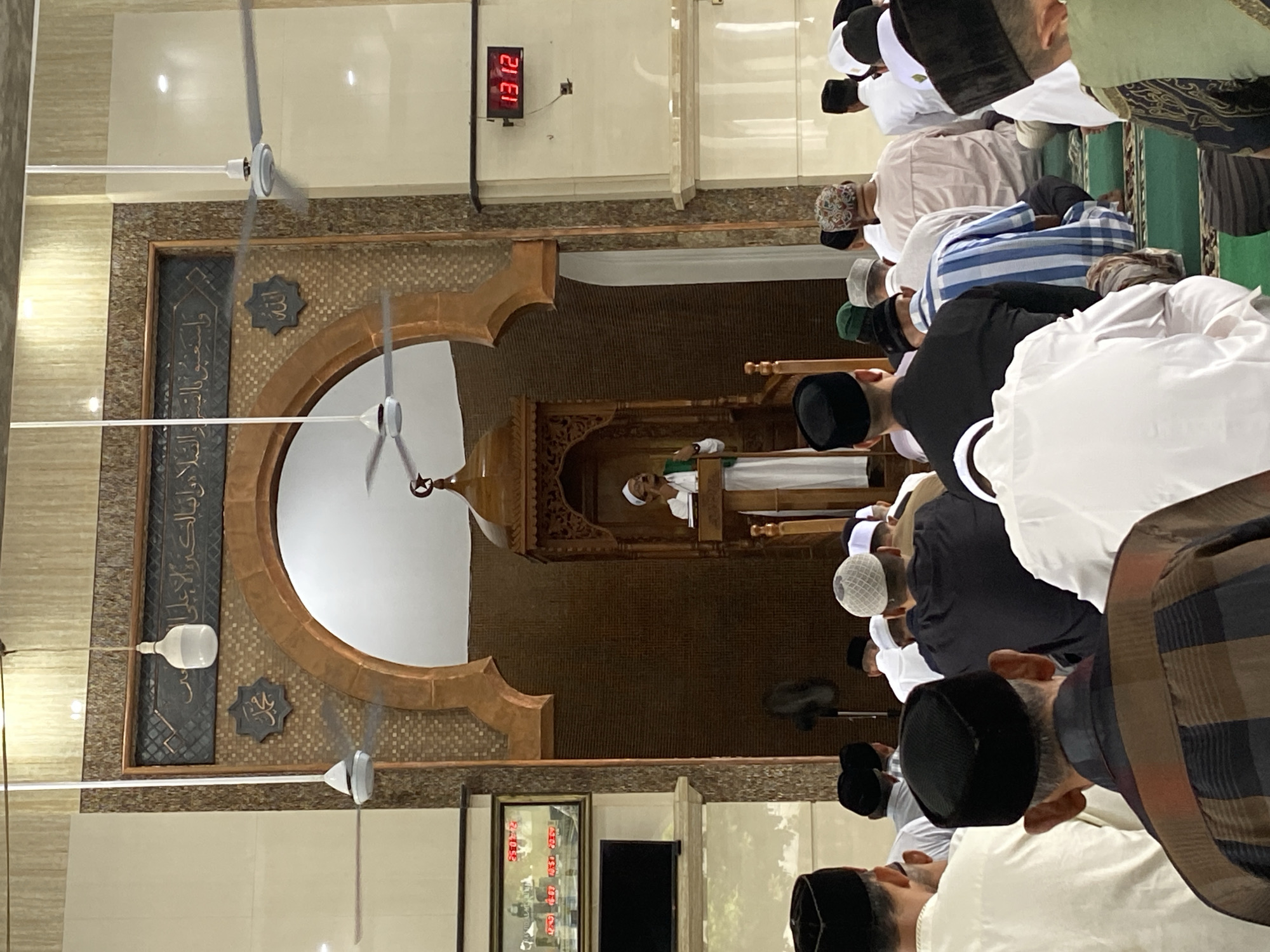 Congregational prayer inside Lhokseumawe's Islamic Center