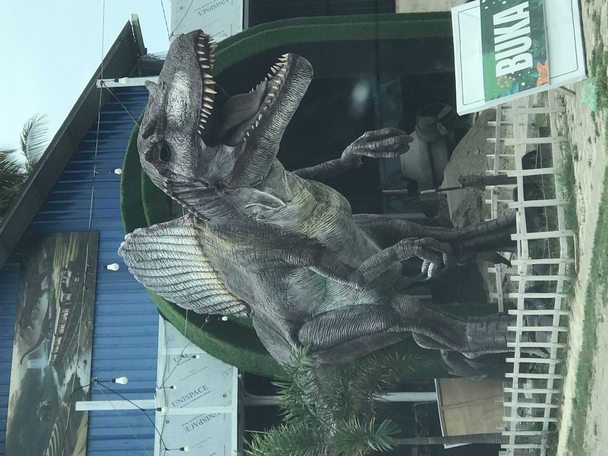 Dinosaur park attraction documented in Lhokseumawe, Indonesia