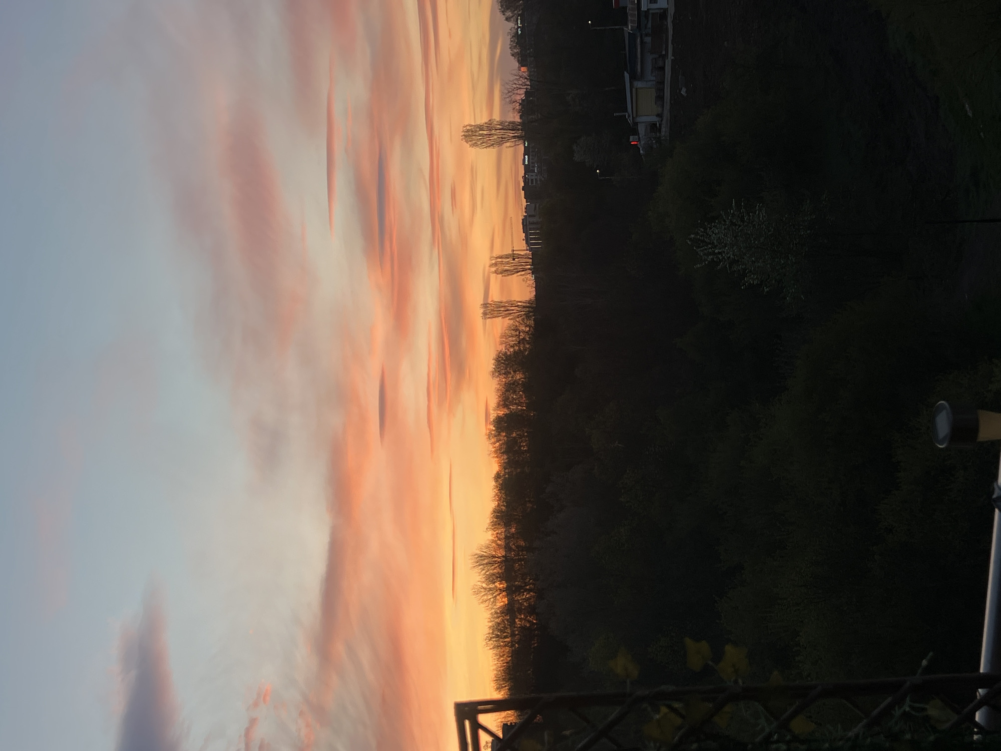 Colorful dawn sky observed over Sofia, Bulgaria