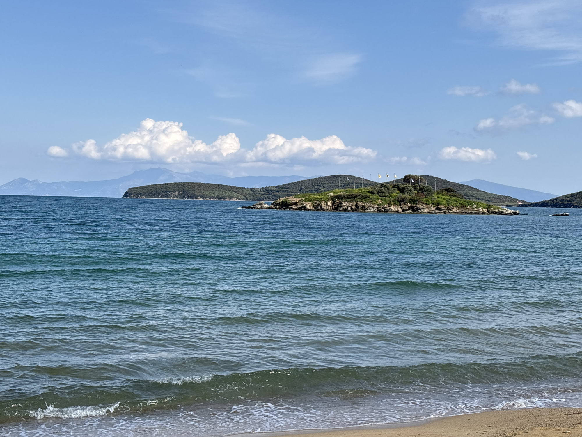 Coastal scenes documented along Nea Peramos beaches, Greece