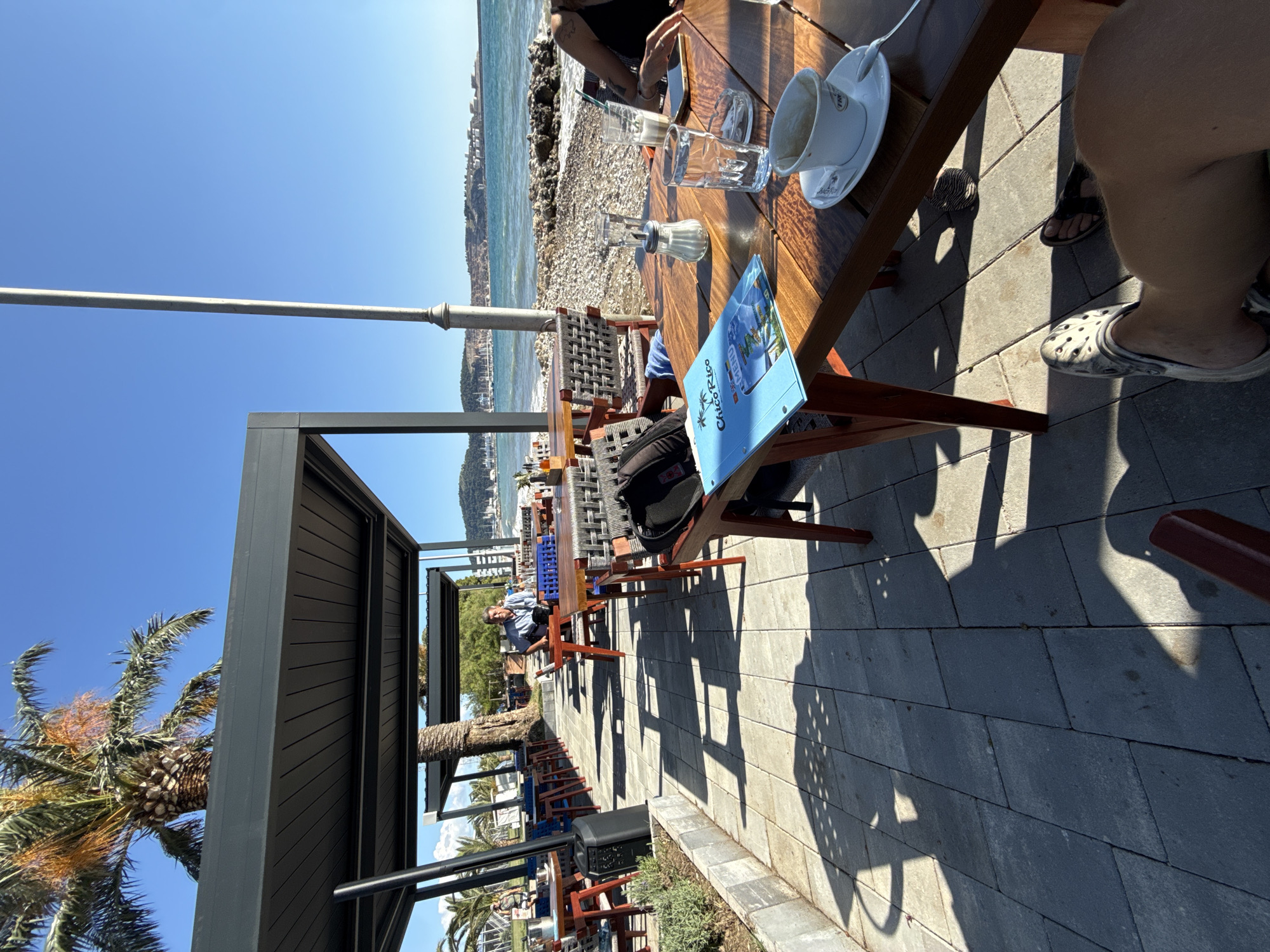 Seaside cafe visit documented in Bar, Montenegro coastal area